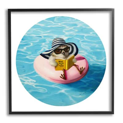 Stupell Industries Bird Reading Book Pool Float Beverly Hills Sun Hat