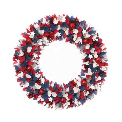 21 Red White Blue Flowers Ornaments Wreath Michaels