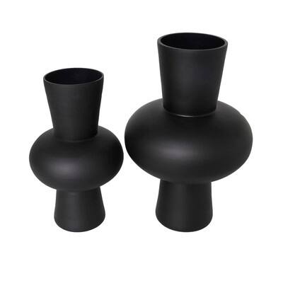 Black Glass Trumpet Vase Set Michaels