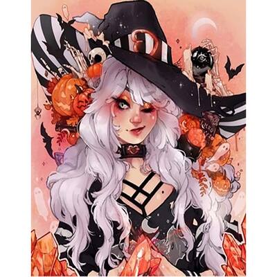 Sparkly Selections Halloween Witch Diamond Painting Kit Square