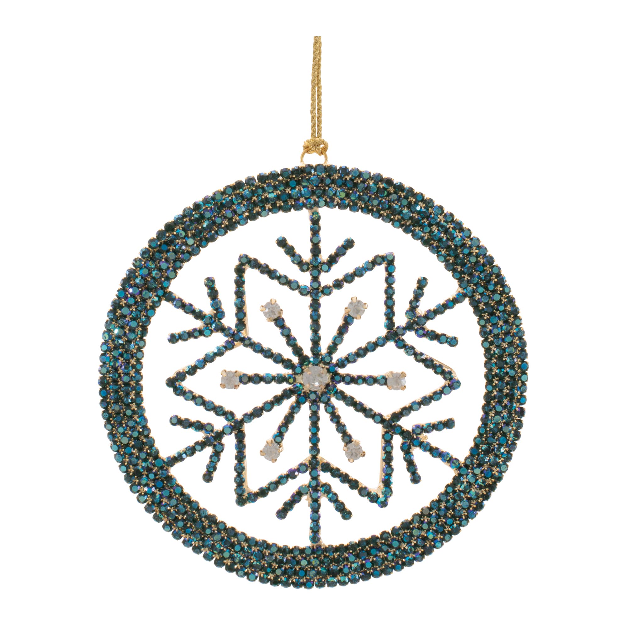 Melrose 4.25" Green & Blue Snowflake Ornaments, 6ct.