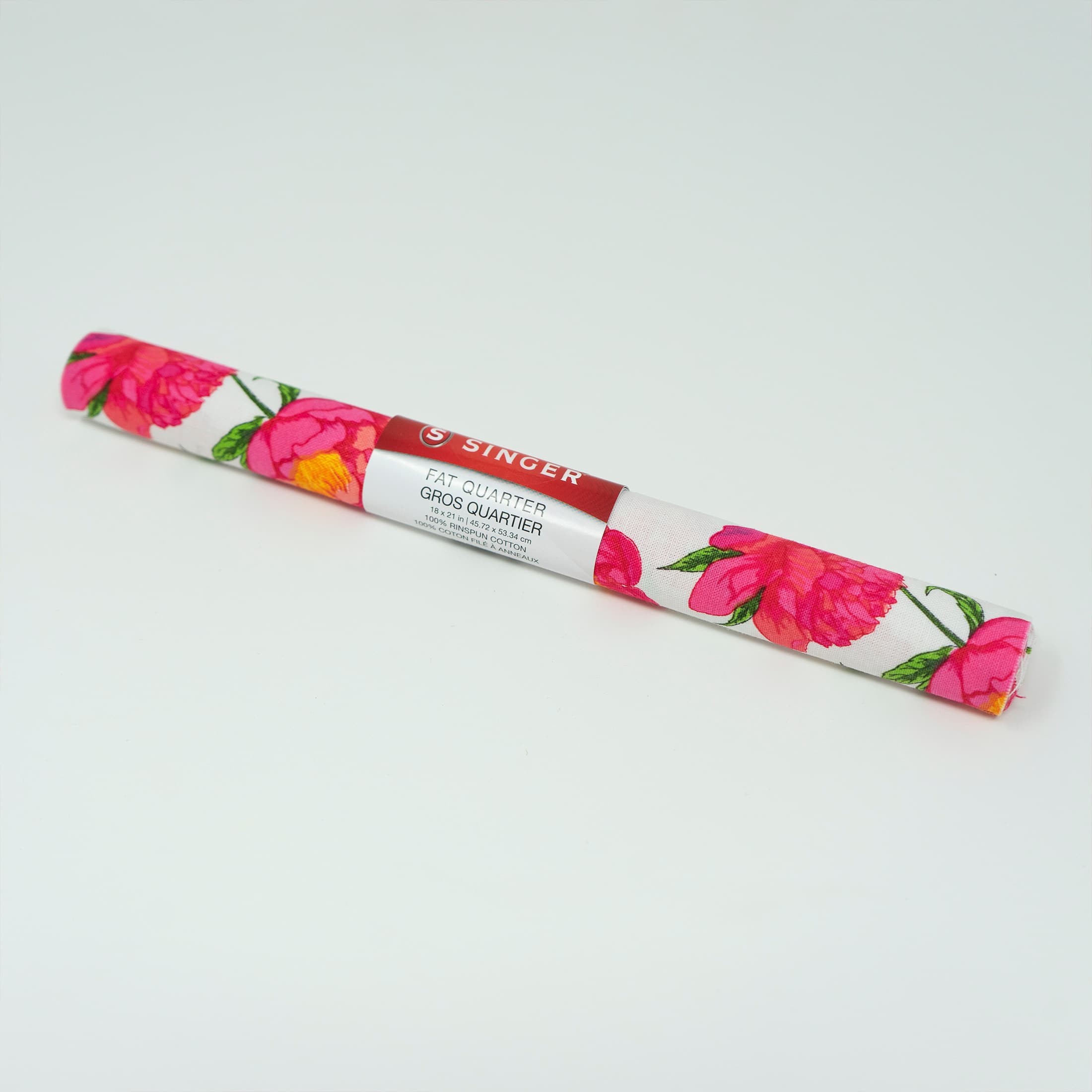 SINGER Pink Floral Print Cotton Fabric Fat Quarter