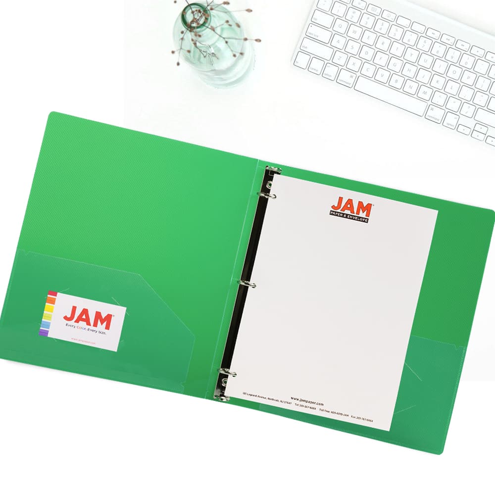 JAM Paper 1" Mixed Colors Plastic 3-Ring Binders, 4ct.