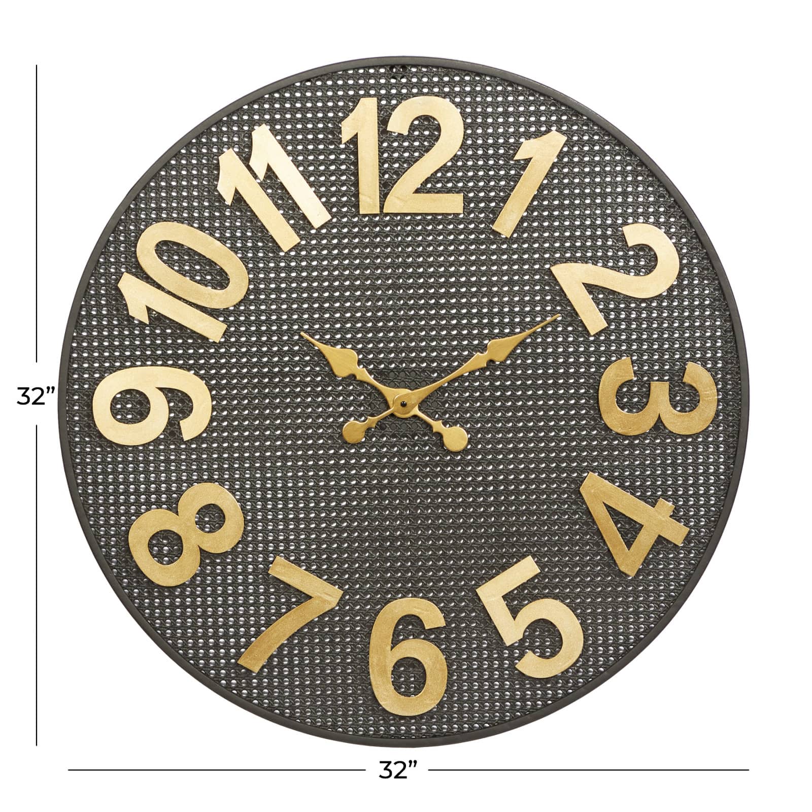 CosmoLiving by Cosmopolitan 32" Black Metal Industrial Wall Clock