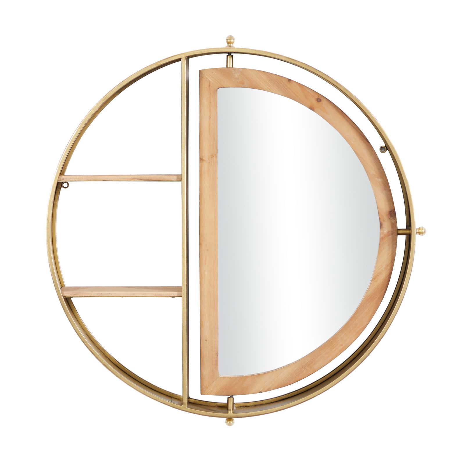 Gold Metal Contemporary Wall Shelf, 27" x 28" x 5"