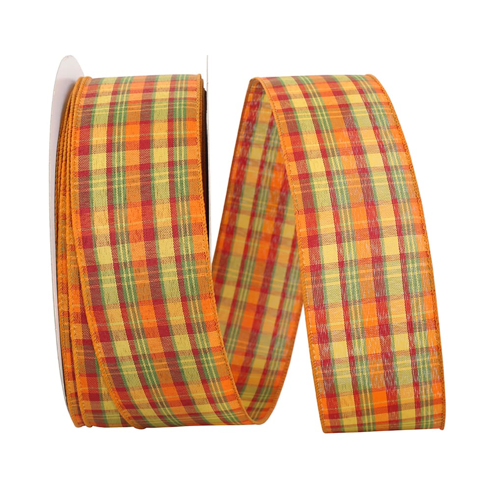 Reliant 50yd. Wire Edge Planters Plaid Ribbon