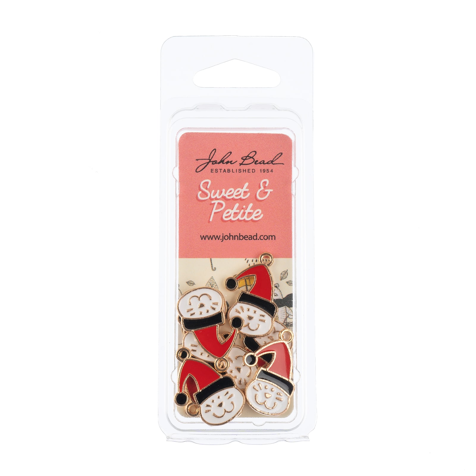John Bead Sweet & Petite Santa Cat Holiday Charms, 8ct.