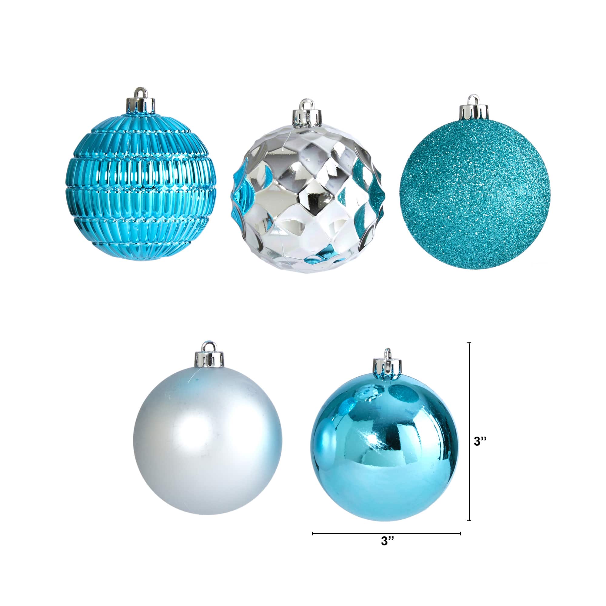 40ct. 3" & Silver Shatterproof Ball Ornaments