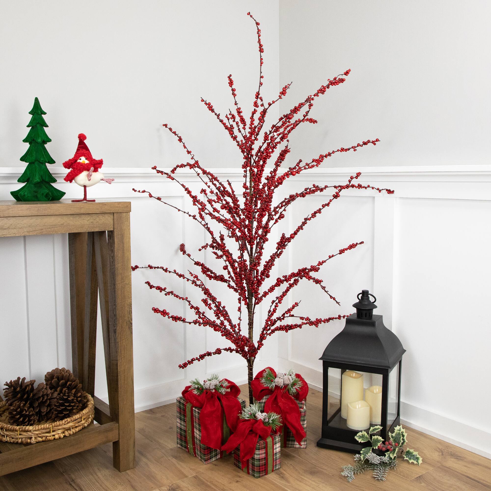 5ft. Unlit Red Berry Twig Artificial Christmas Tree