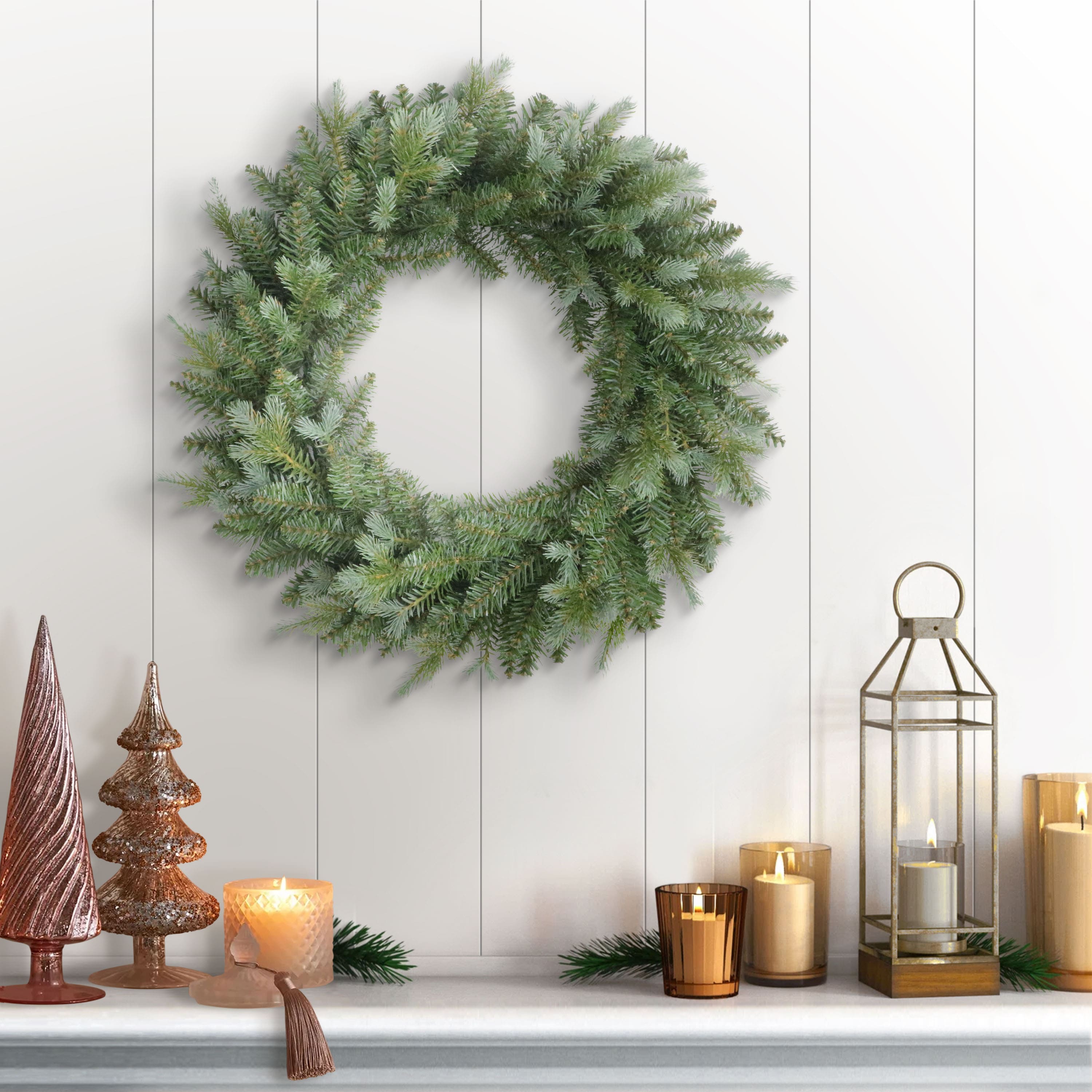 24" Blue & Green Linden Fir Artificial Christmas Wreath