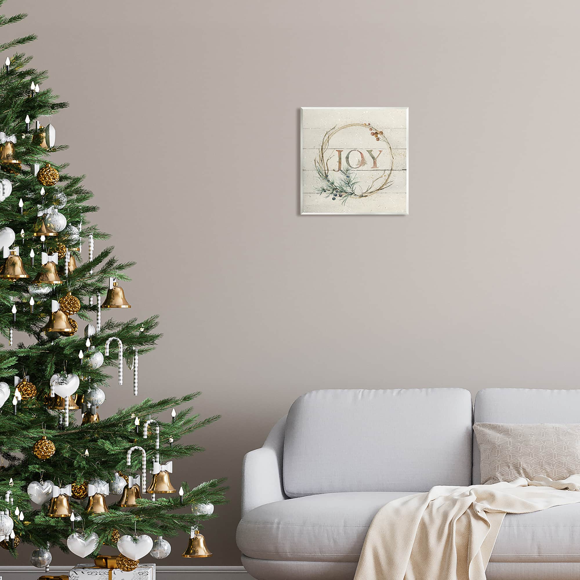Stupell Industries Seasonal Winter Joy Wreath Wall Plaque Art