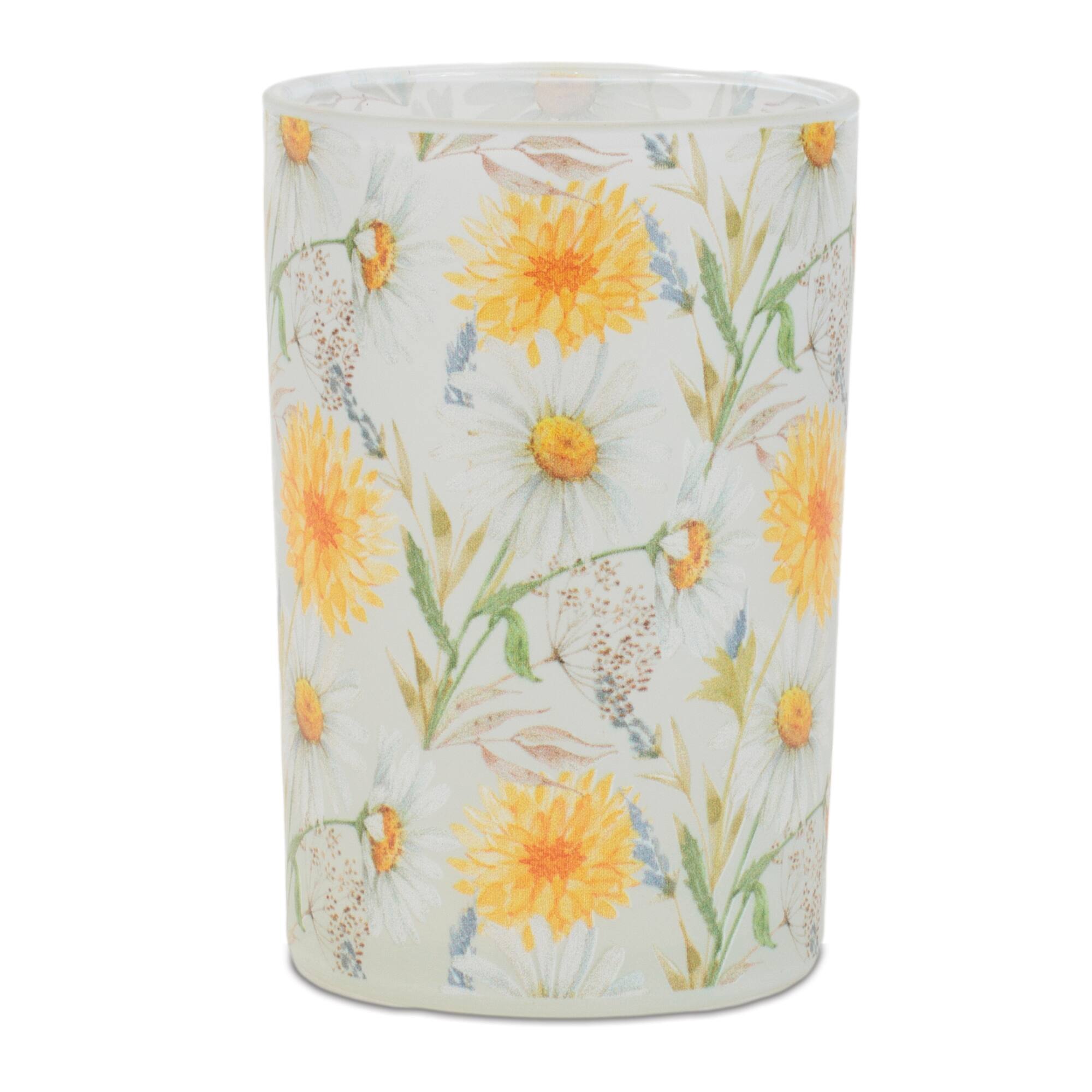 Floral Print Votive & Pillar Candle Holder Set