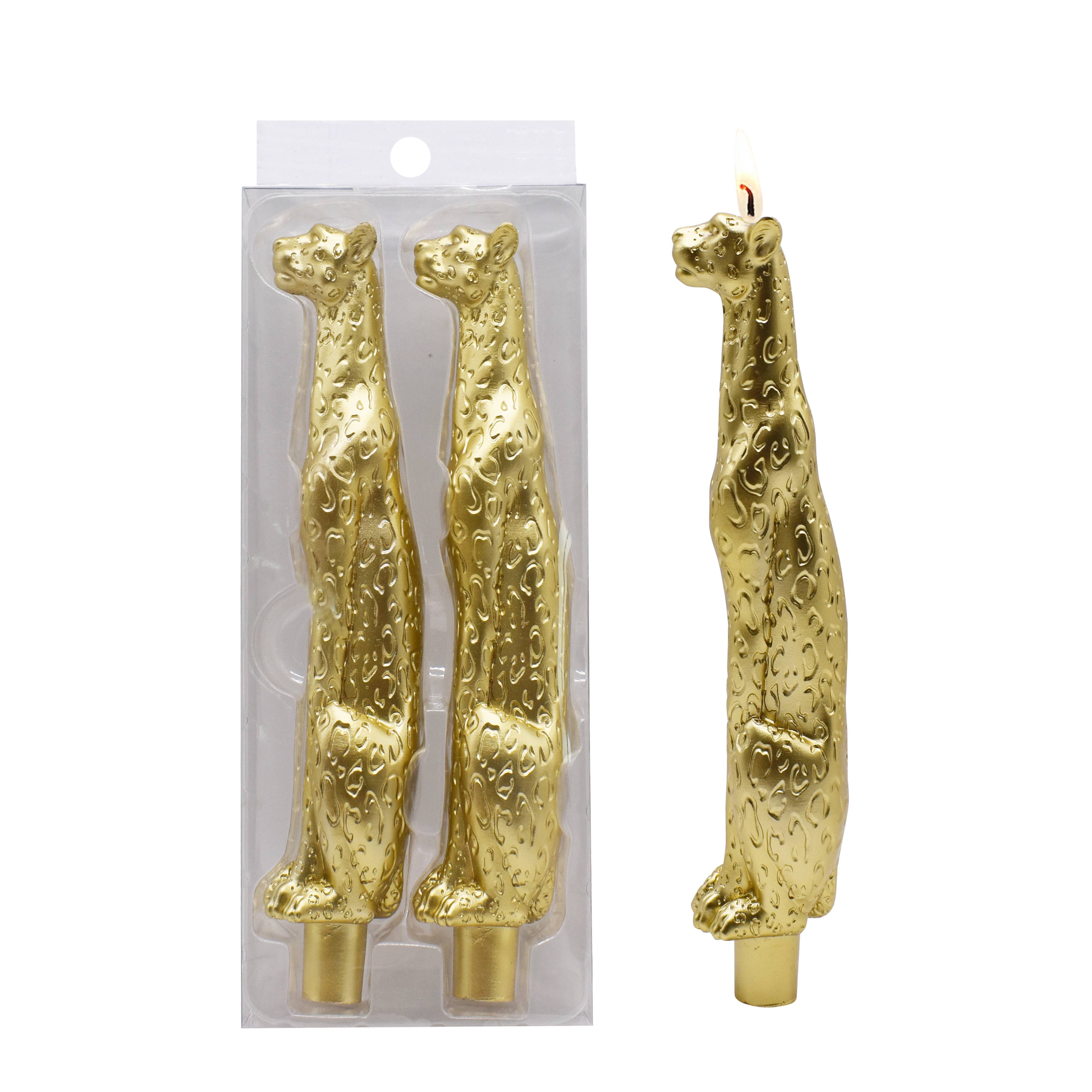10" Gold Leopard Taper Candles, 2ct. by Ashland®