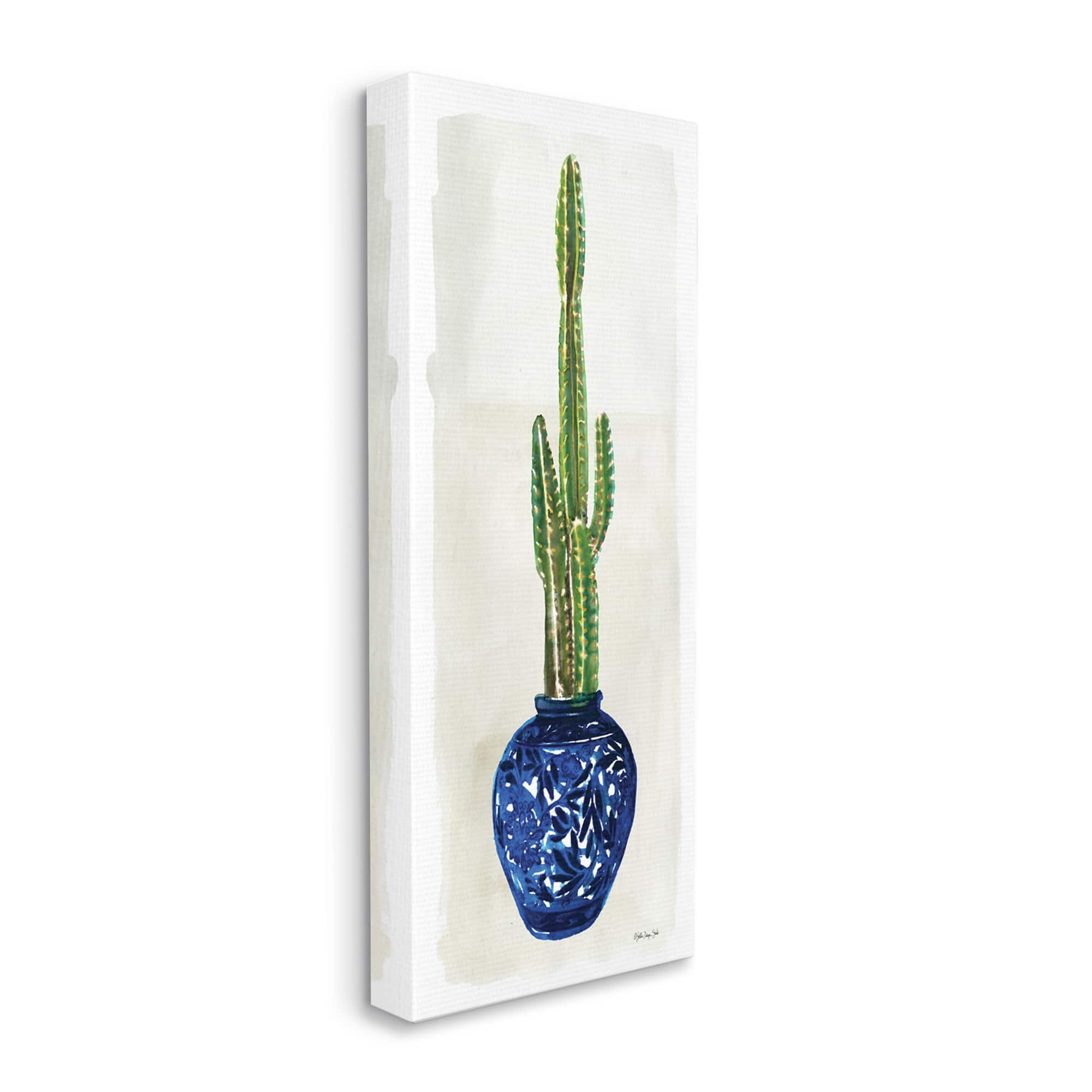 Stupell Industries Still Life Tall Prickly Cactus Canvas Wall Art