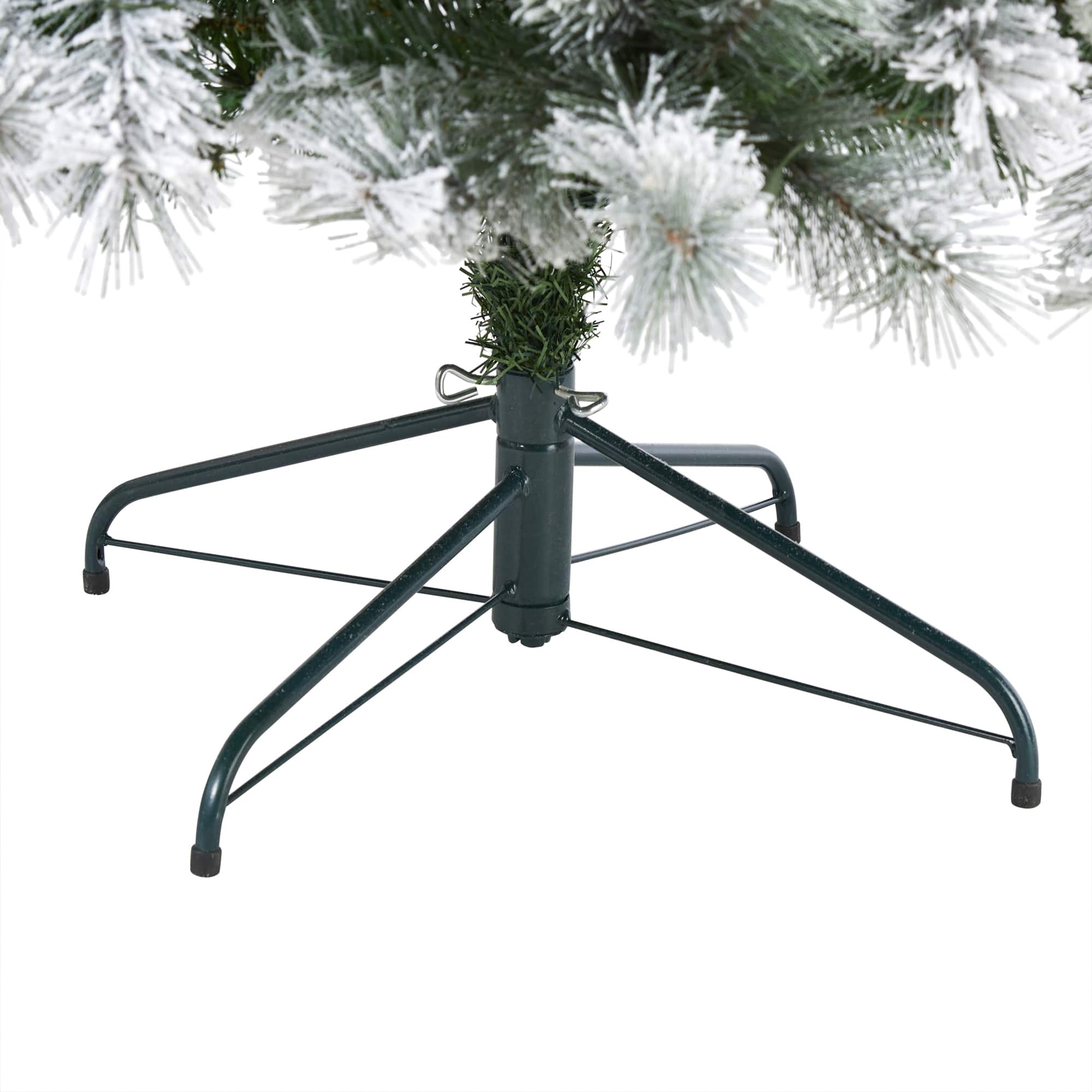 7ft. Pre-Lit Flocked Oregon Pine Artificial Christmas Tree, Clear LED Lights