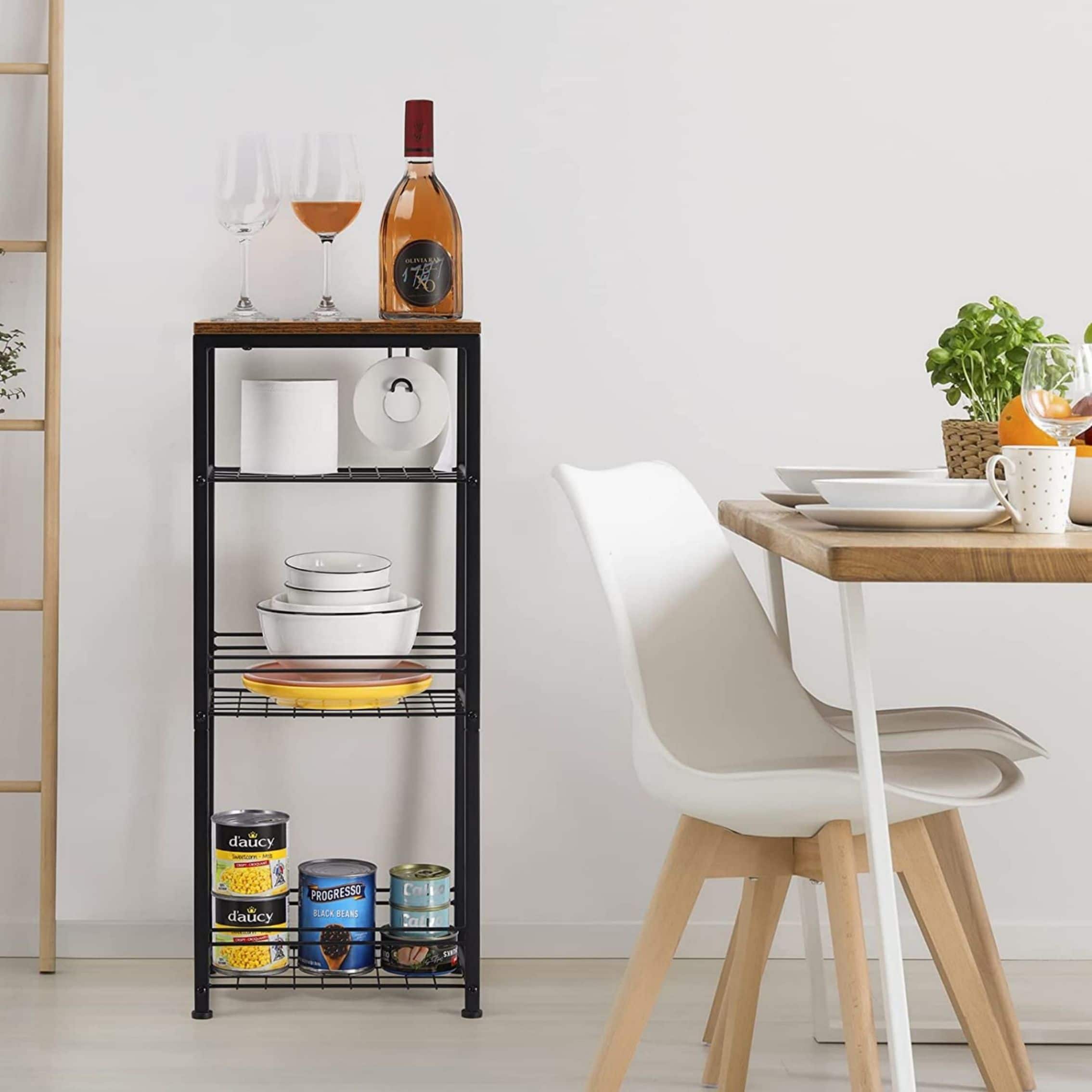 NEX™ 29" Freestanding 4-Tier Storage Shelf with Toilet Paper Holder