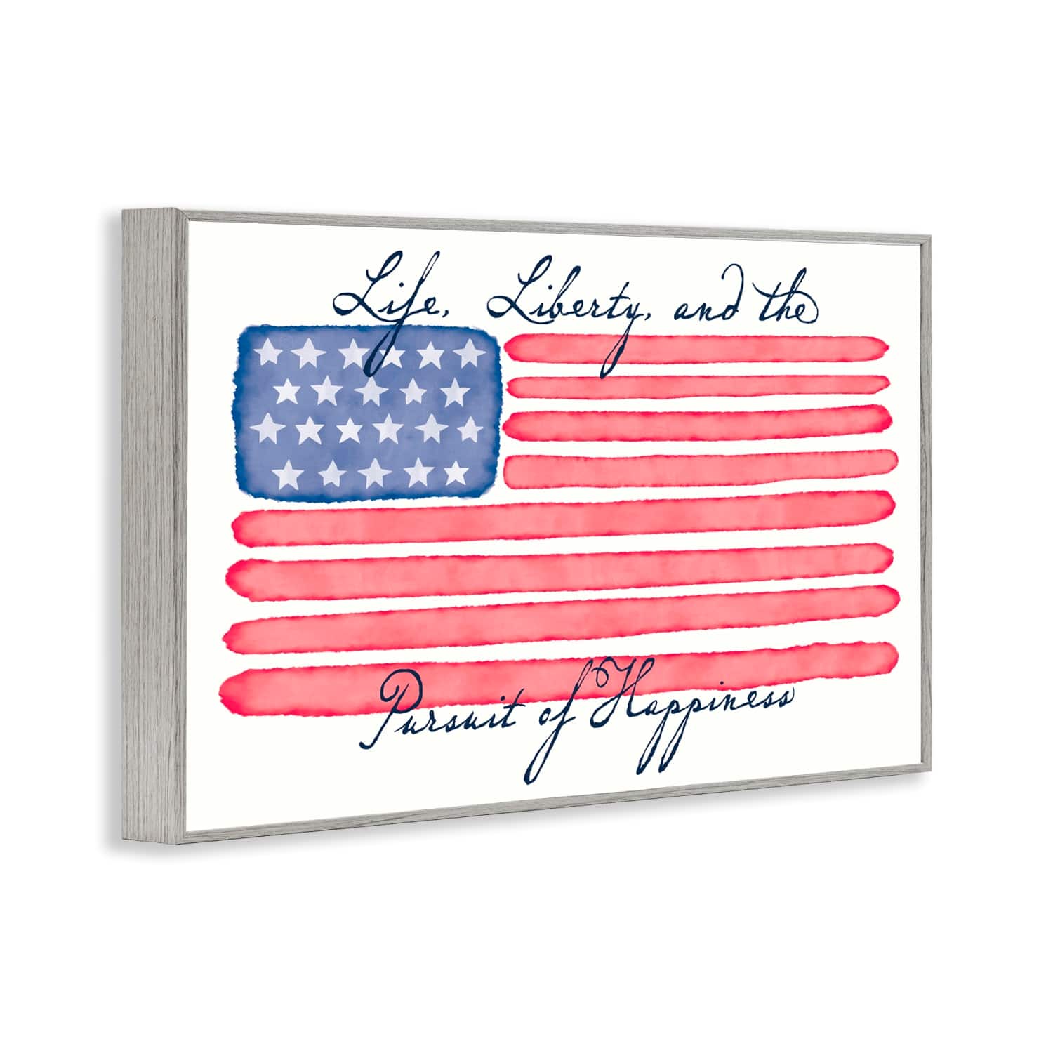 Stupell Industries All American Patriotic Phrase Framed Giclee Art