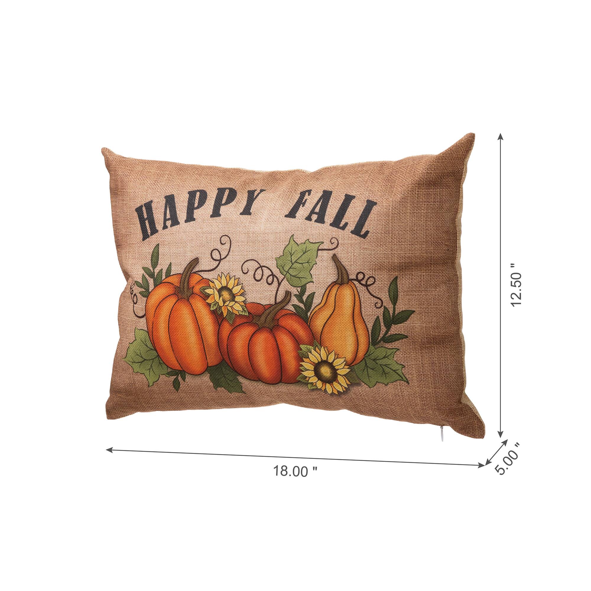 Glitzhome® Faux Burlap Fall Pumpkin Pillow