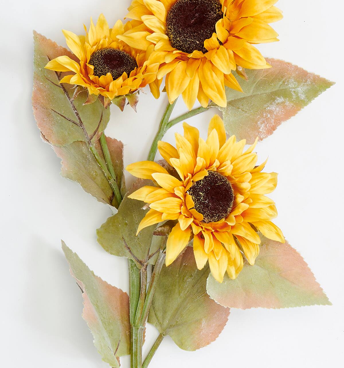 33" Artificial Sunflower with Leaves Spray