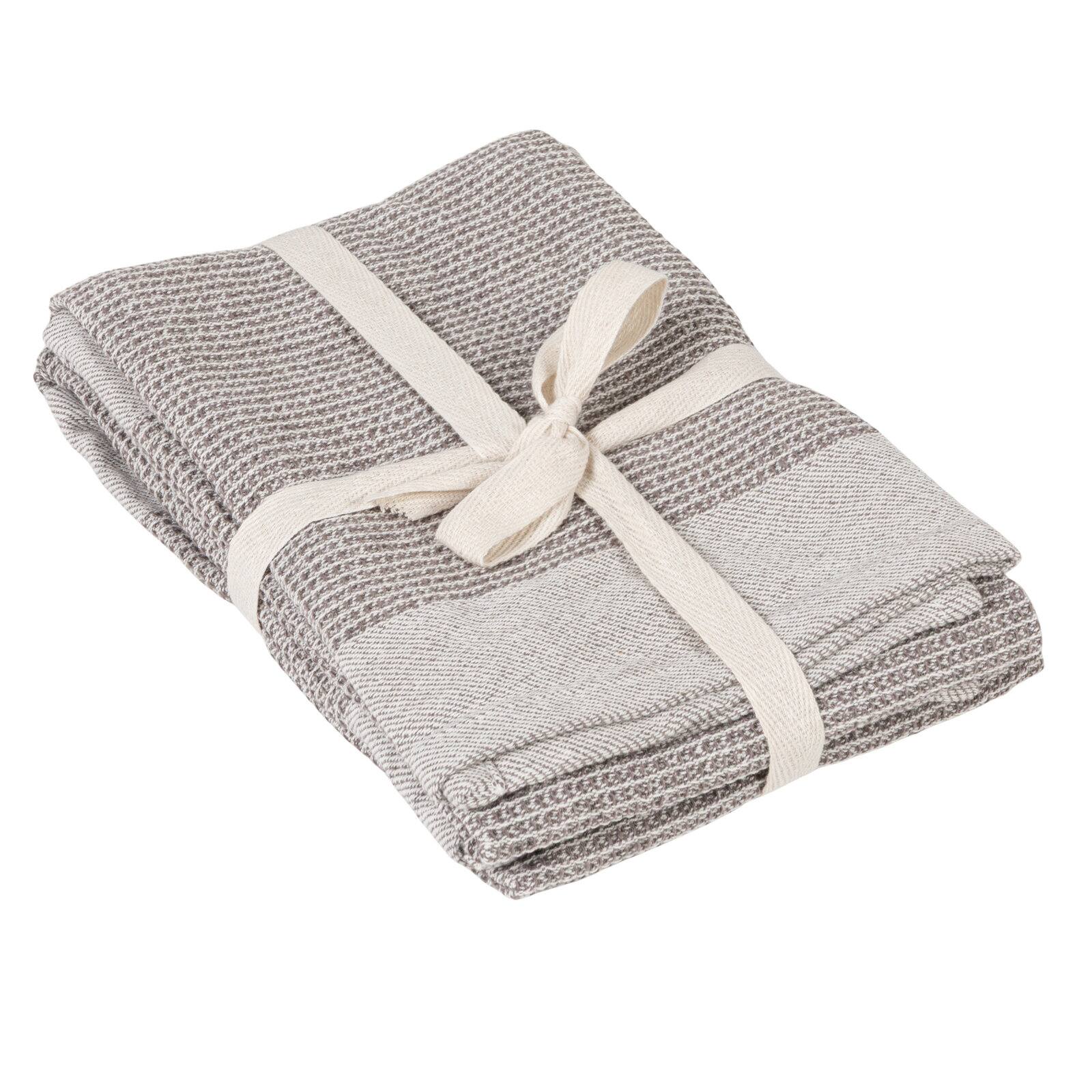 Hello Honey® Gray Cotton Waffle Weave Tea Towels, 2ct.
