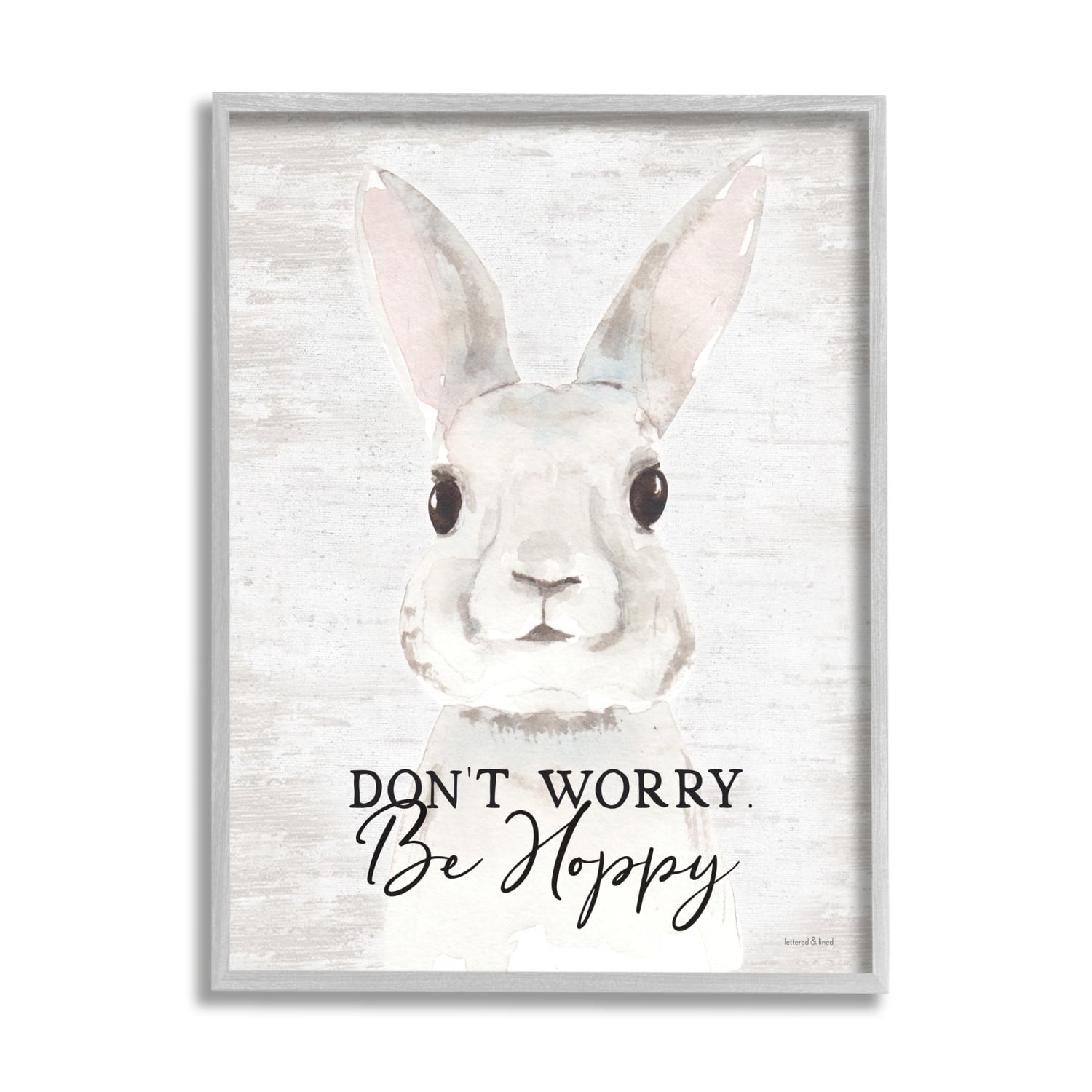 Stupell Industries Don't Worry Be Hoppy Easter Bunny Rabbit Pun Framed Giclee Art