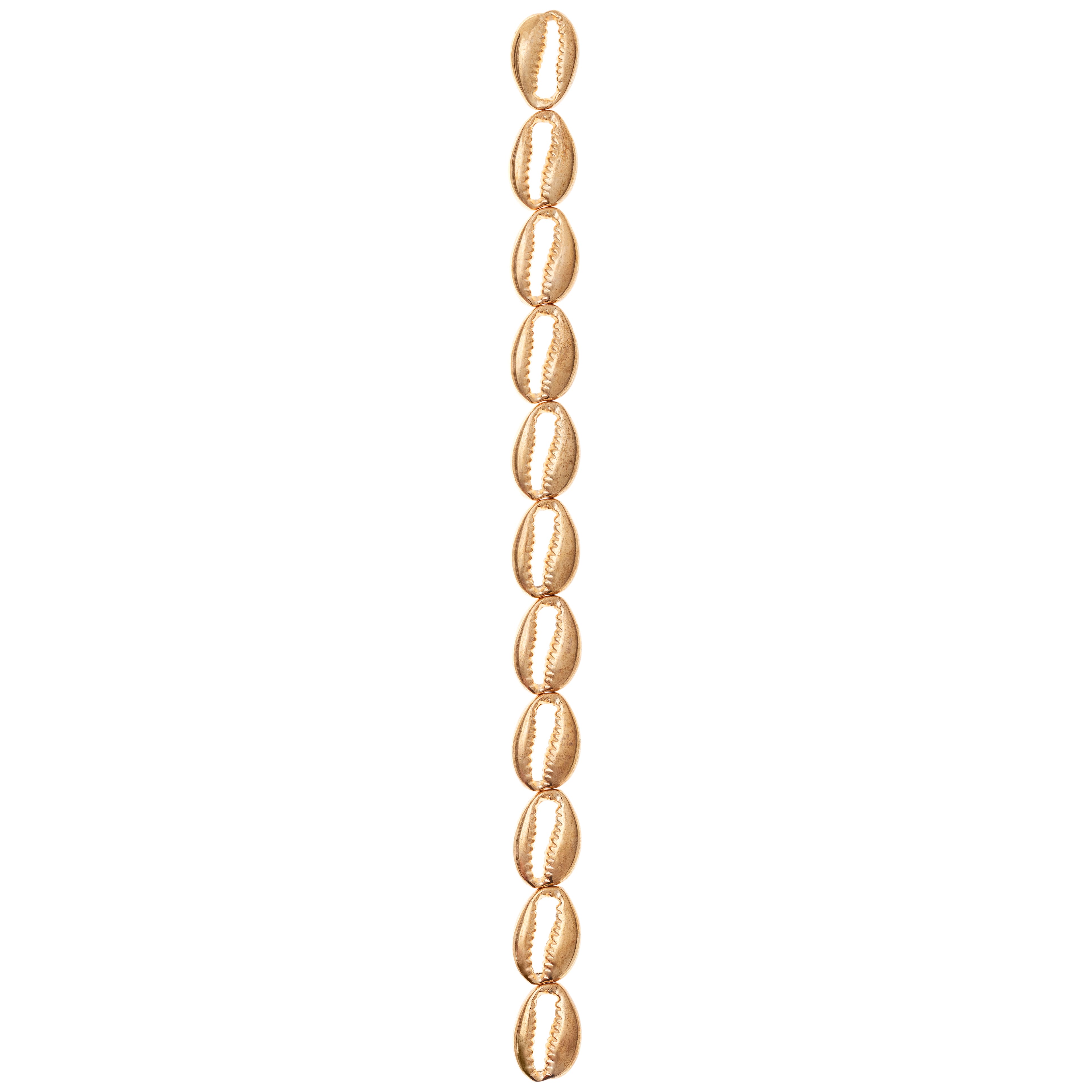 12 Packs: 11 ct. (132 total) Gold Cowrie Shell Beads, 17mm by Bead Landing®