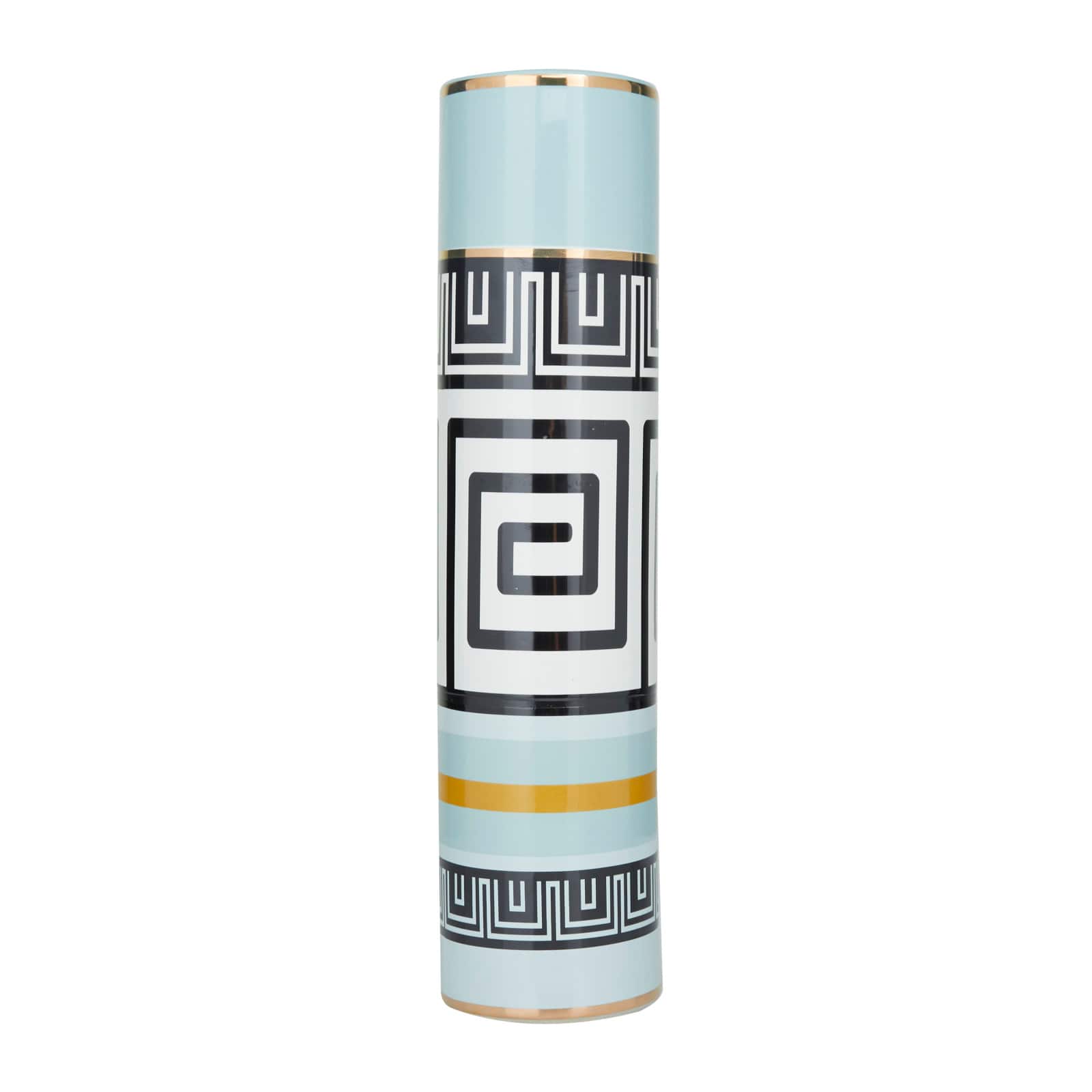 Teal Stoneware Modern Vase, 21" x 5" x 5"