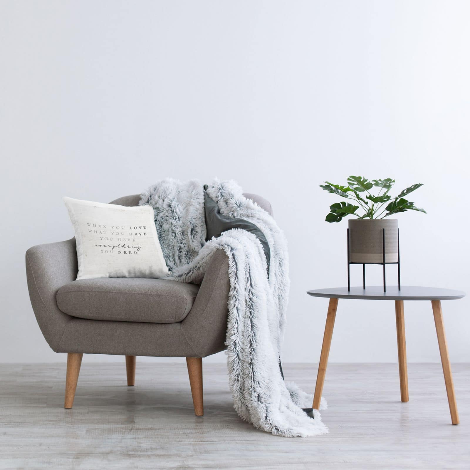 Stupell Industries Motivational Birch Pattern Love Phrase Throw Pillow, 18" x 18"