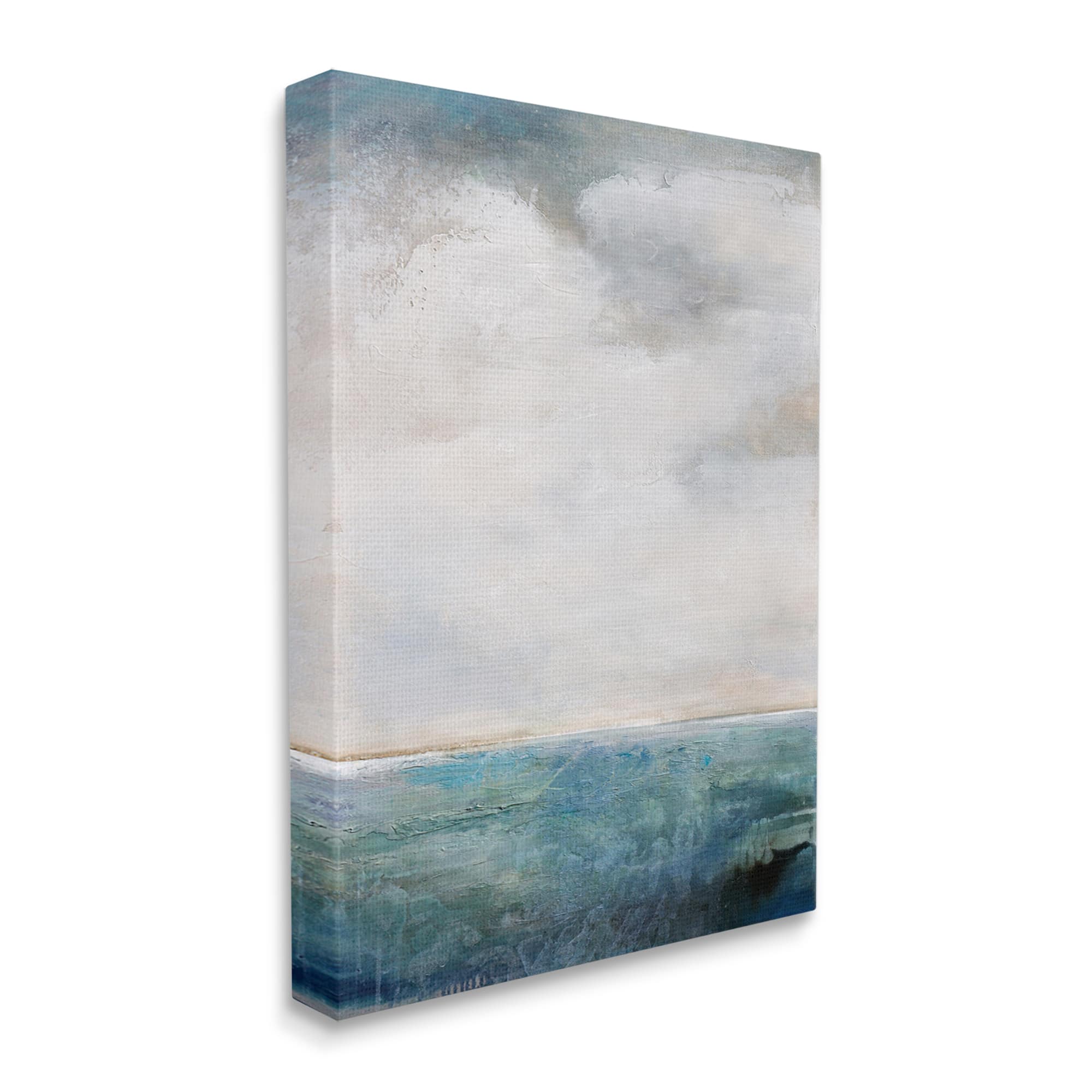 Stupell Industries Abstract Ocean Horizon Line Nautical Water Cloudy Sky Canvas Wall Art