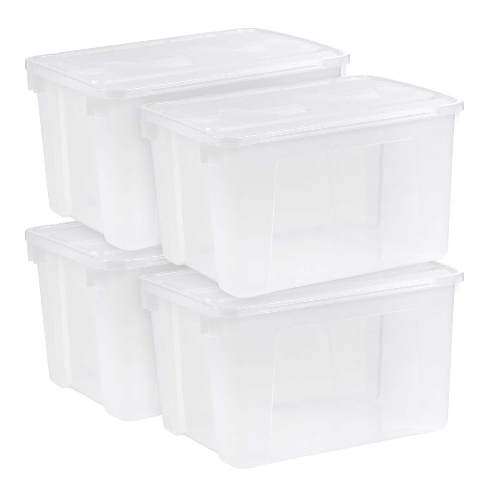 IRIS® 50qt. Clear Wing Lid Storage Boxes, 4ct.