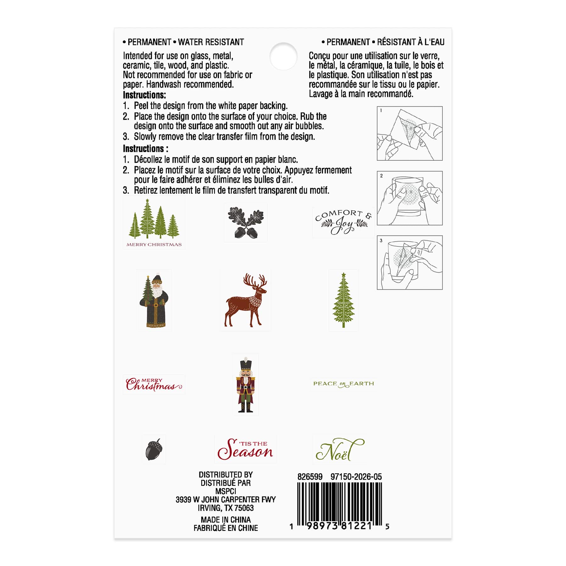 Comfort & Joy Cold Transfer Stickers, 12pc. by Recollections™