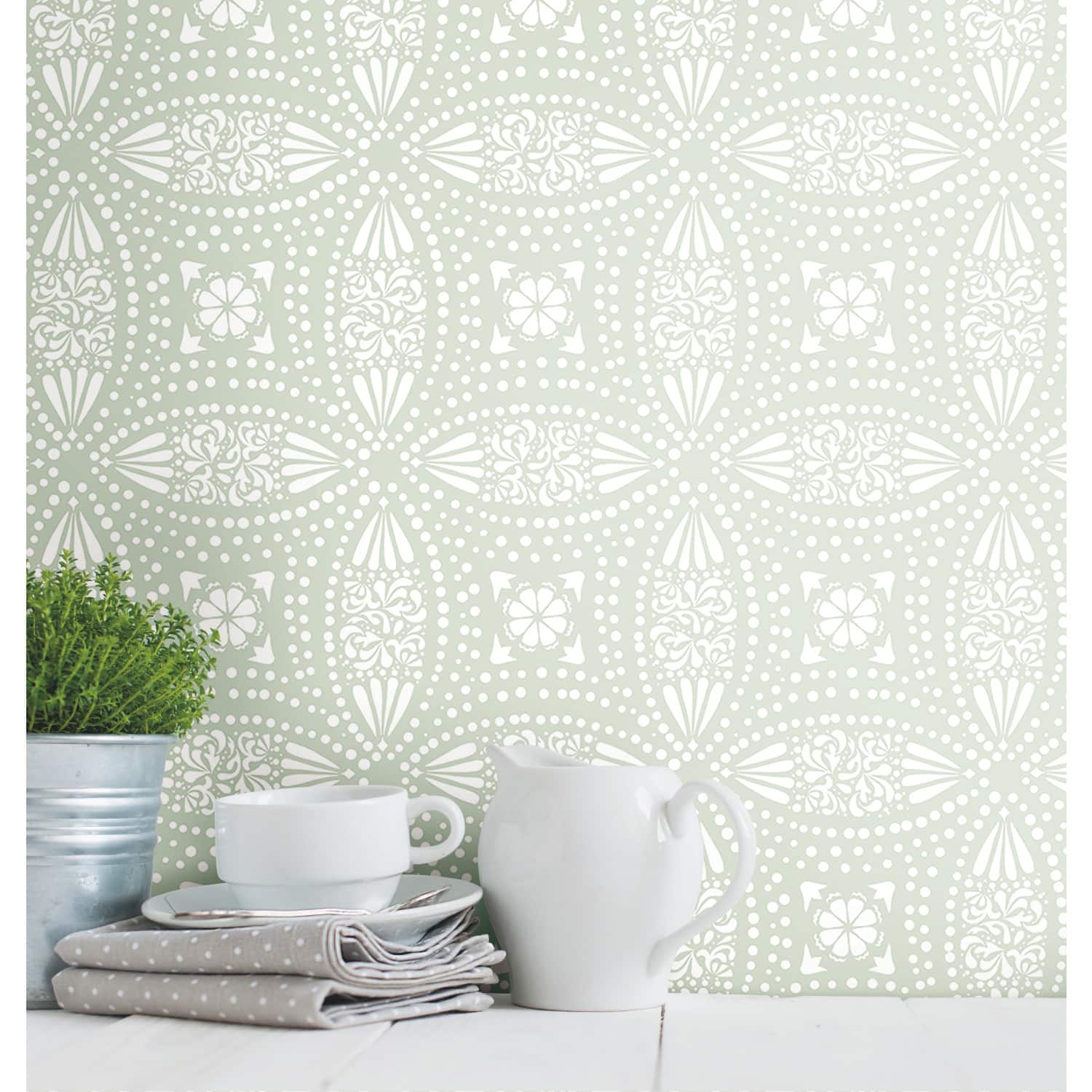 RoomMates Overlapping Medallions Peel & Stick Wallpaper