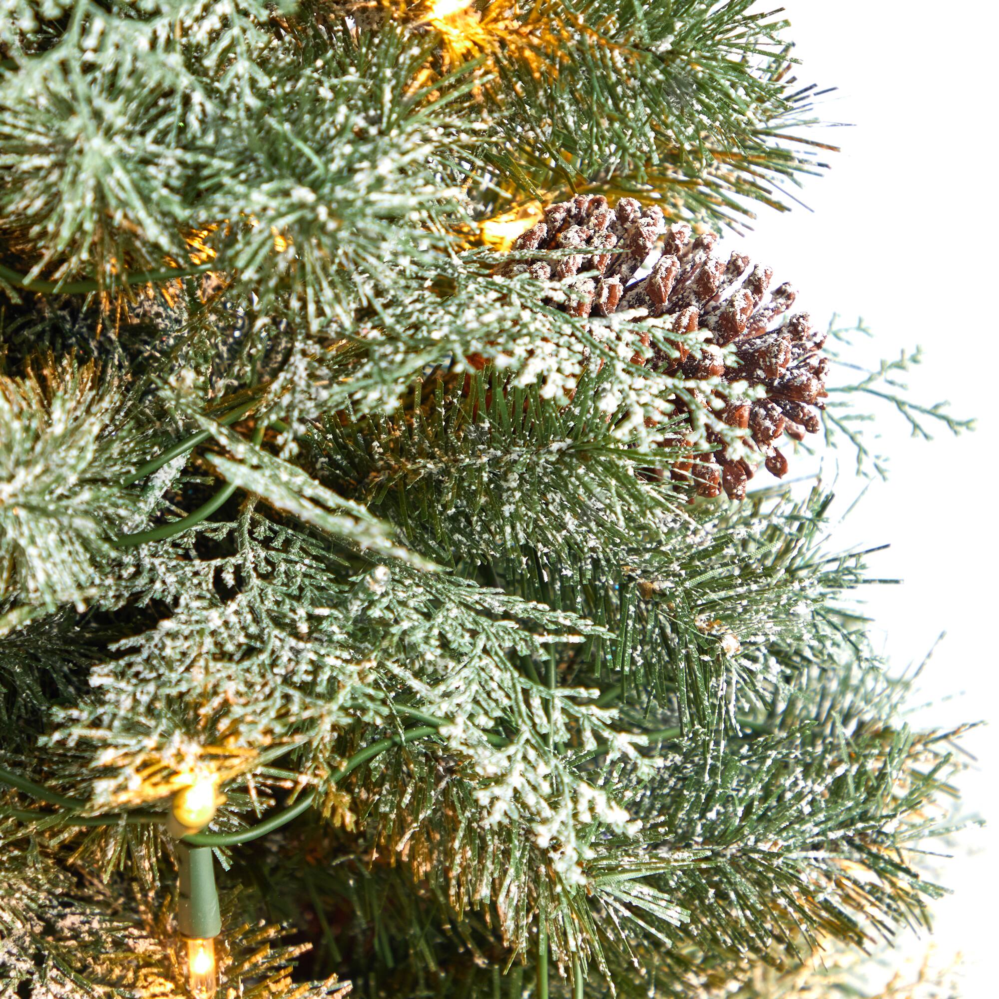 4ft. Pre-Lit English Pine Artificial Christmas Tree, Warm White LED Lights