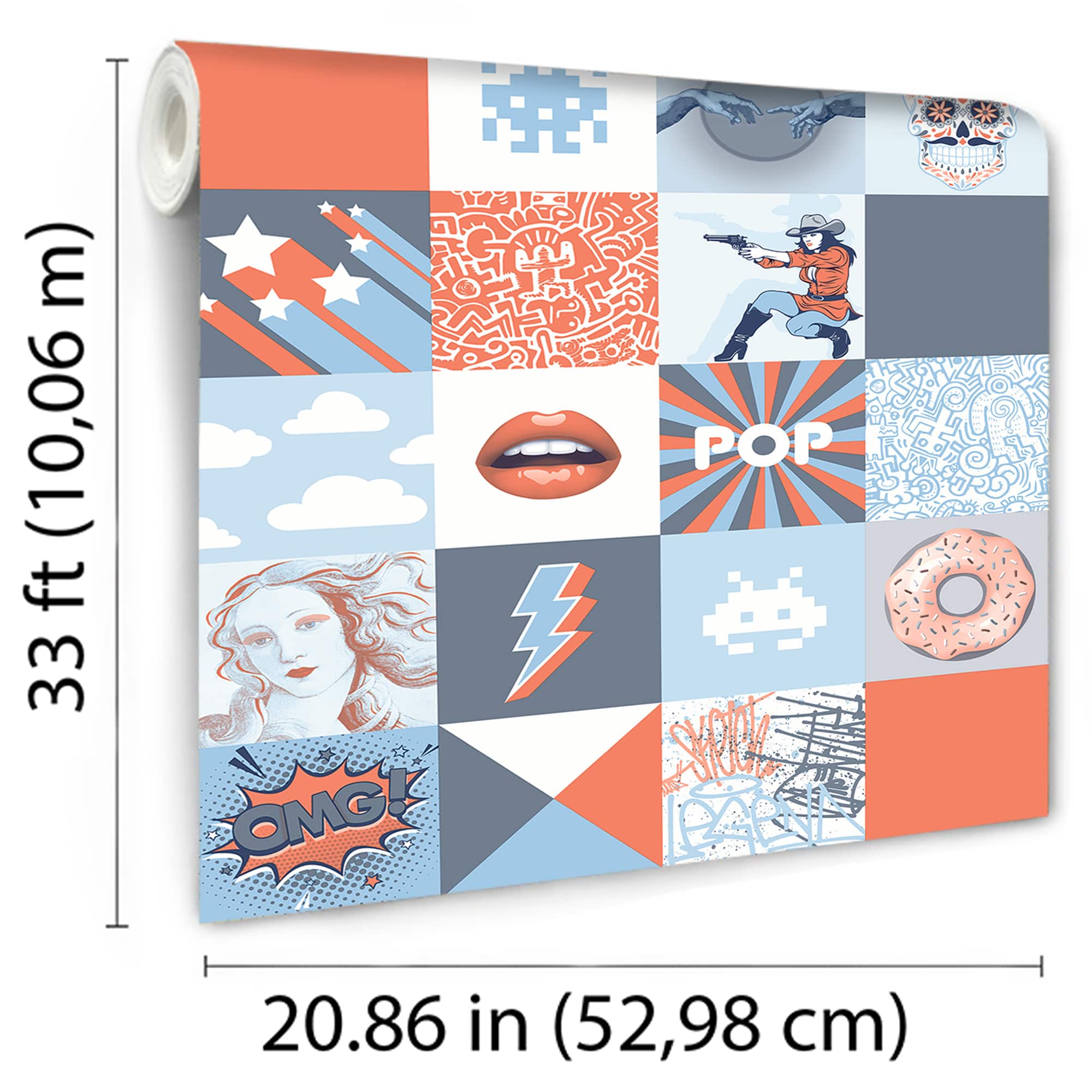 Designs Direct Pop Art Patchwork Wallpaper