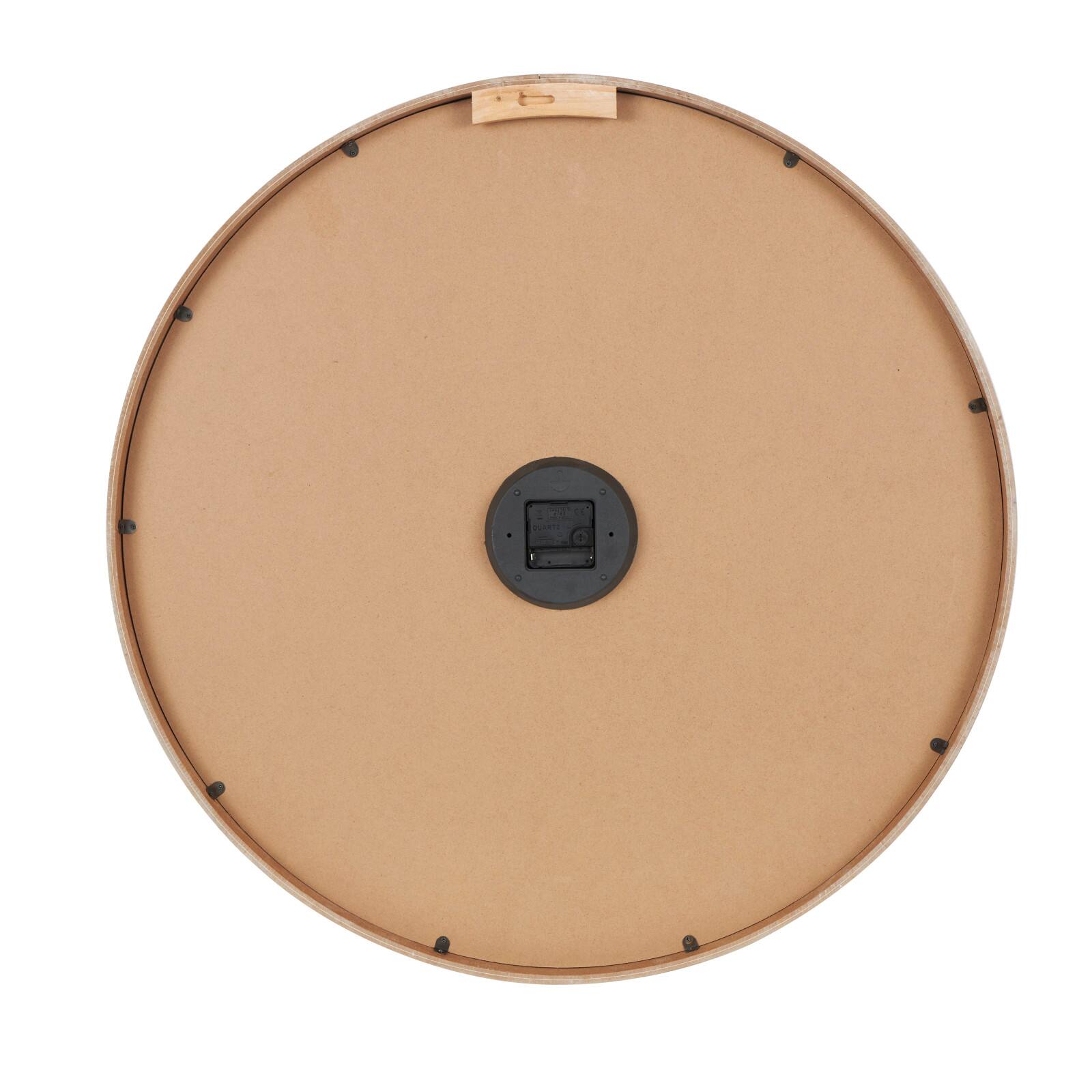 30" Natural Brown & White Mandala Wall Clock