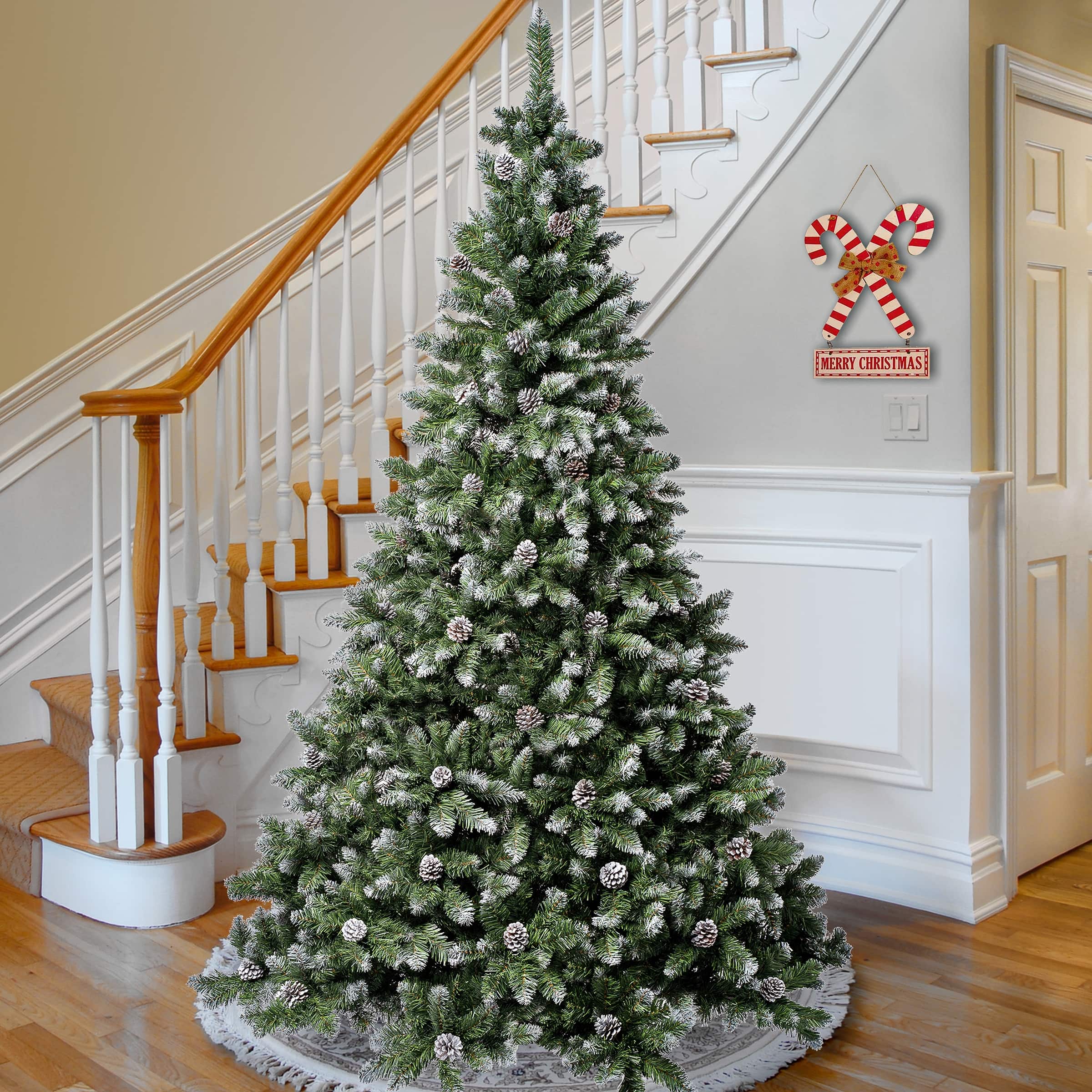 6ft. Unlit Feel Real® Virginia Pine Mixed Hinged Artificial Christmas Tree with Berries and Pinecones
