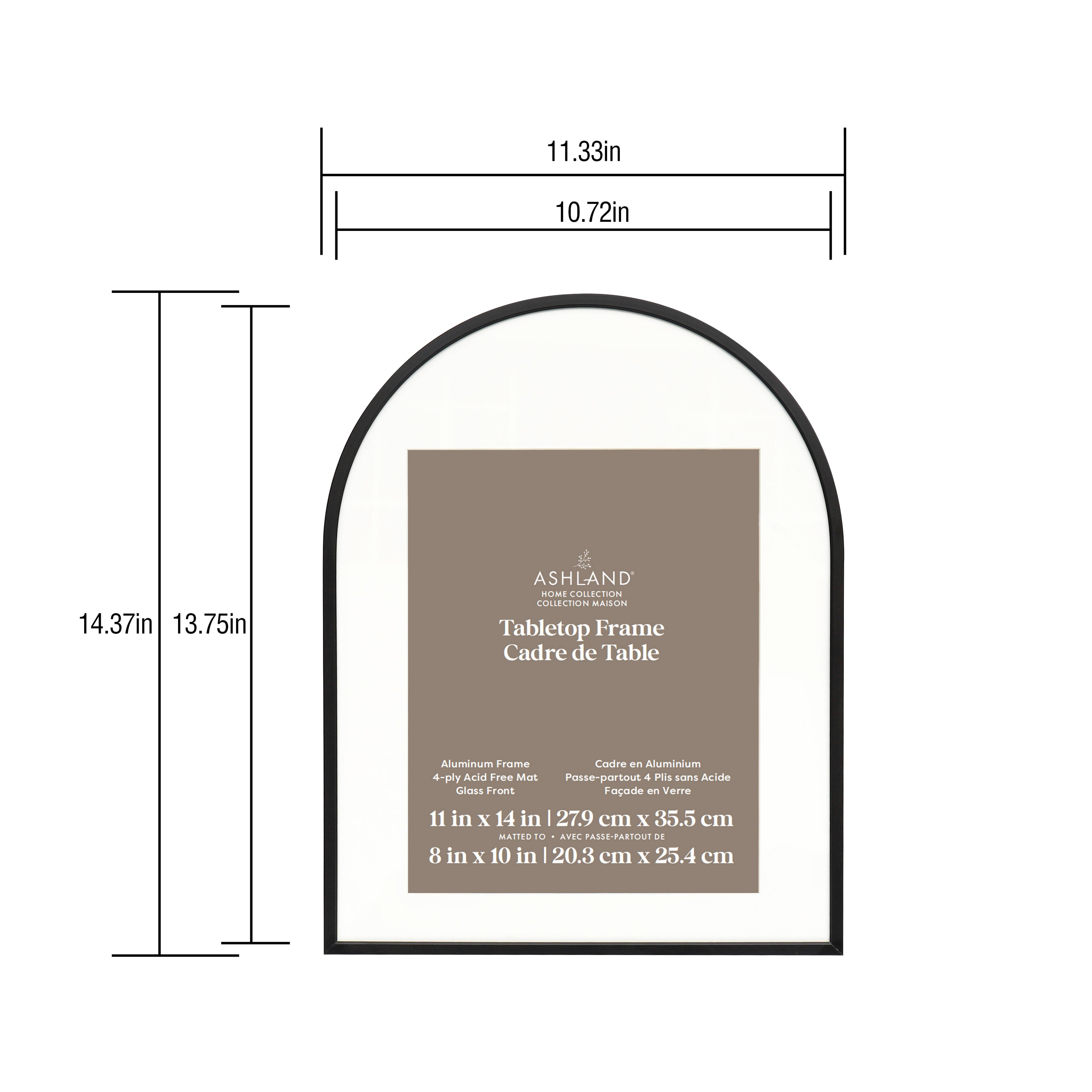 Home 8" x 10" Black Aluminum Arch Tabletop Frame with Mat by Ashland®