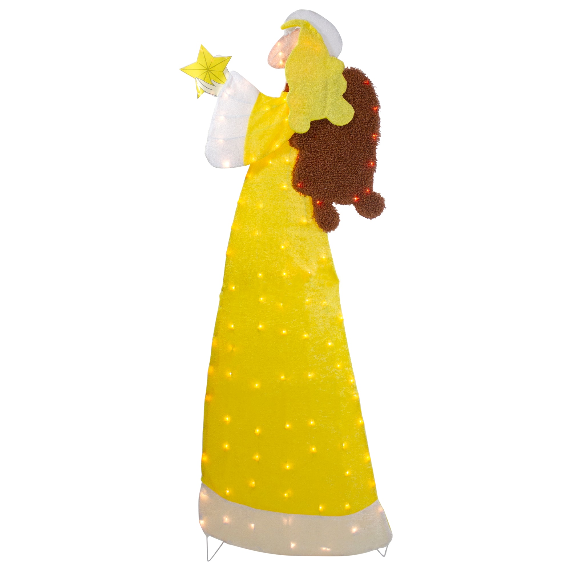 6Ft Lighted 2D Yellow Chenille Angel Outdoor Christmas Decoration By Northlight | 6 ft | Michaels®