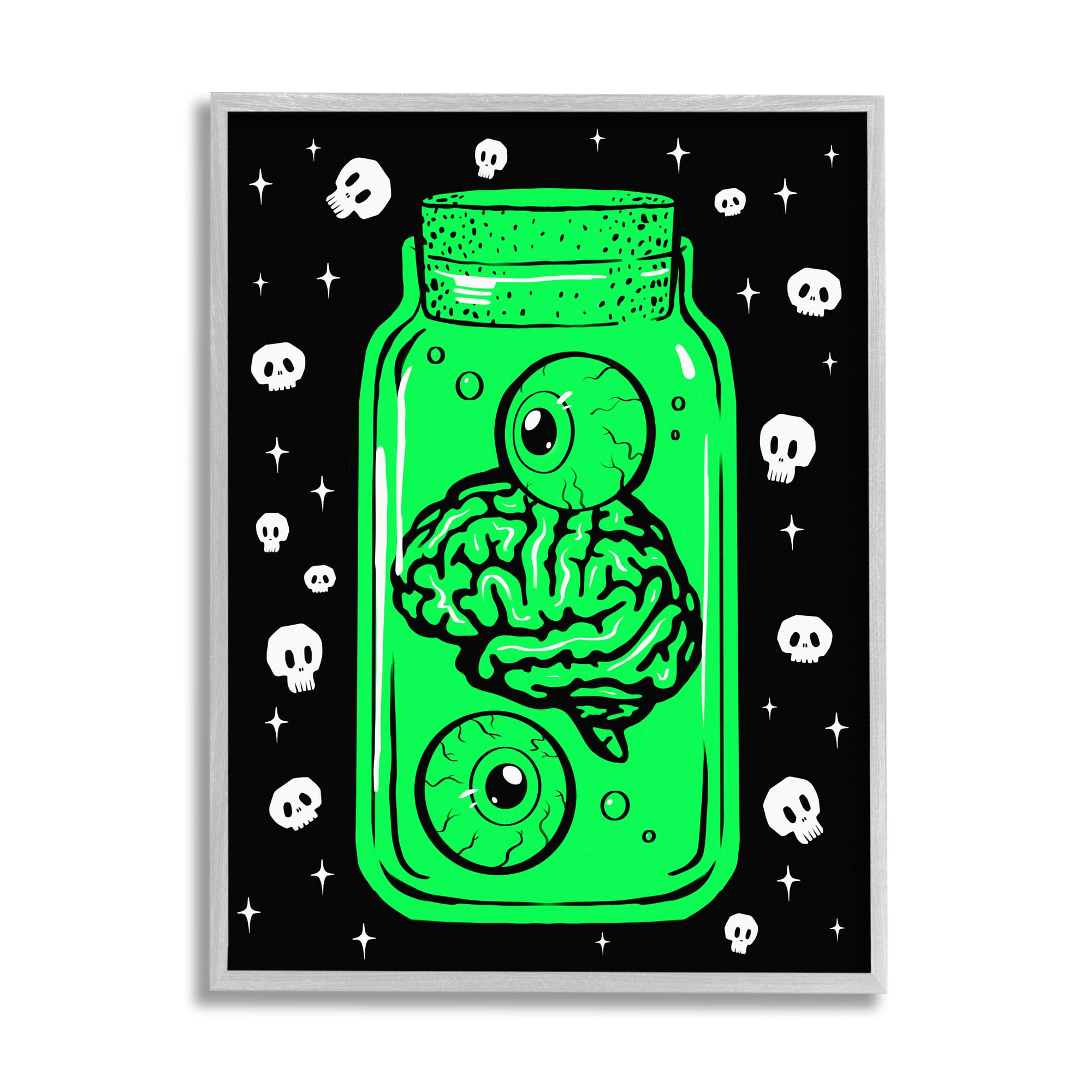 Stupell Industries Spooky Specimen Jar Framed Giclee Art
