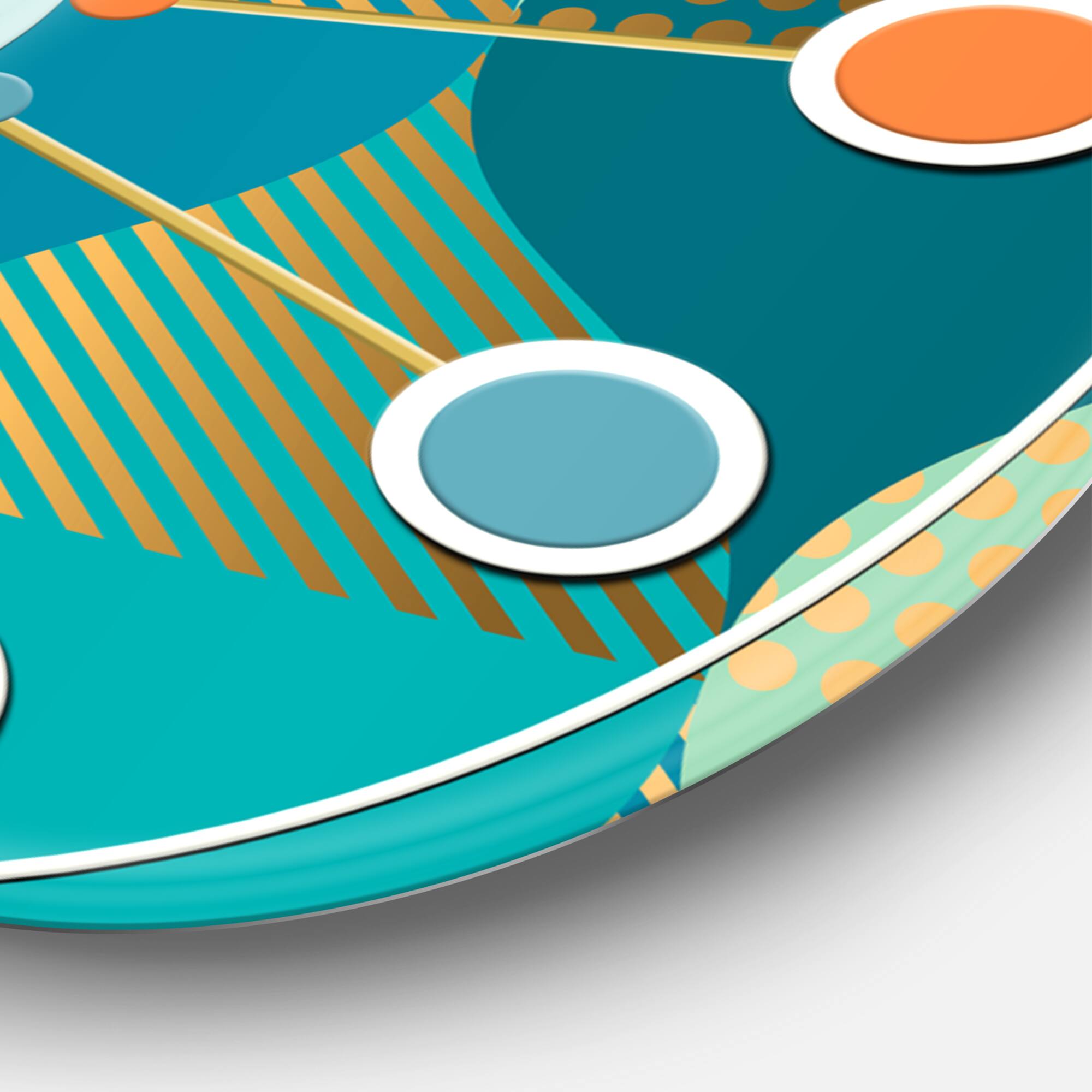 Designart 'Luxury Retro Drops I Mid-Century Modern Wall Clock