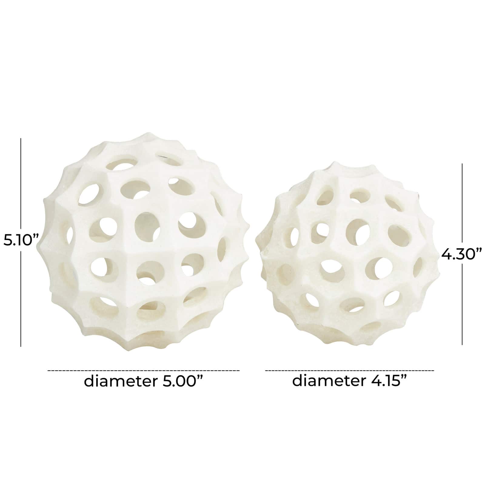 Cream Orb Abstract Sculpture Set