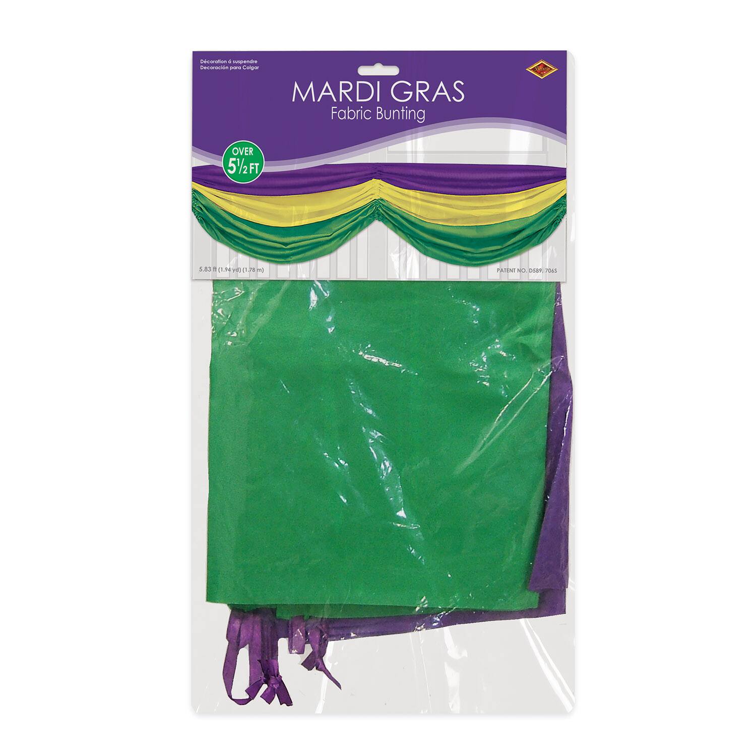 Beistle 70" Mardi Gras Fabric Bunting