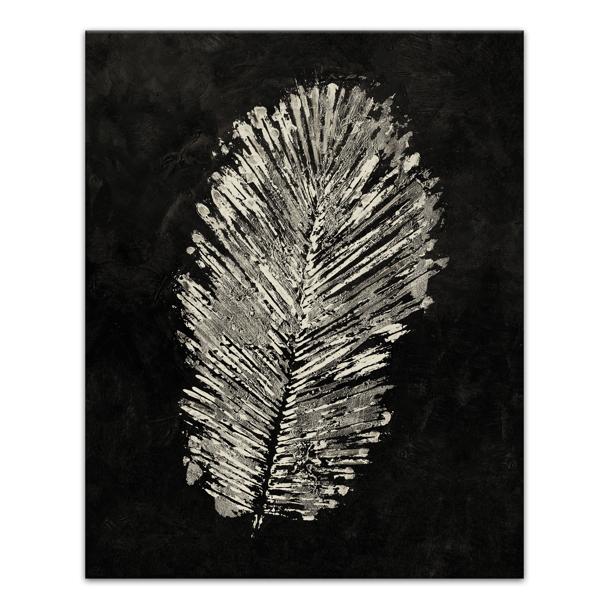 Distressed Cream Leaf Canvas Wall Art