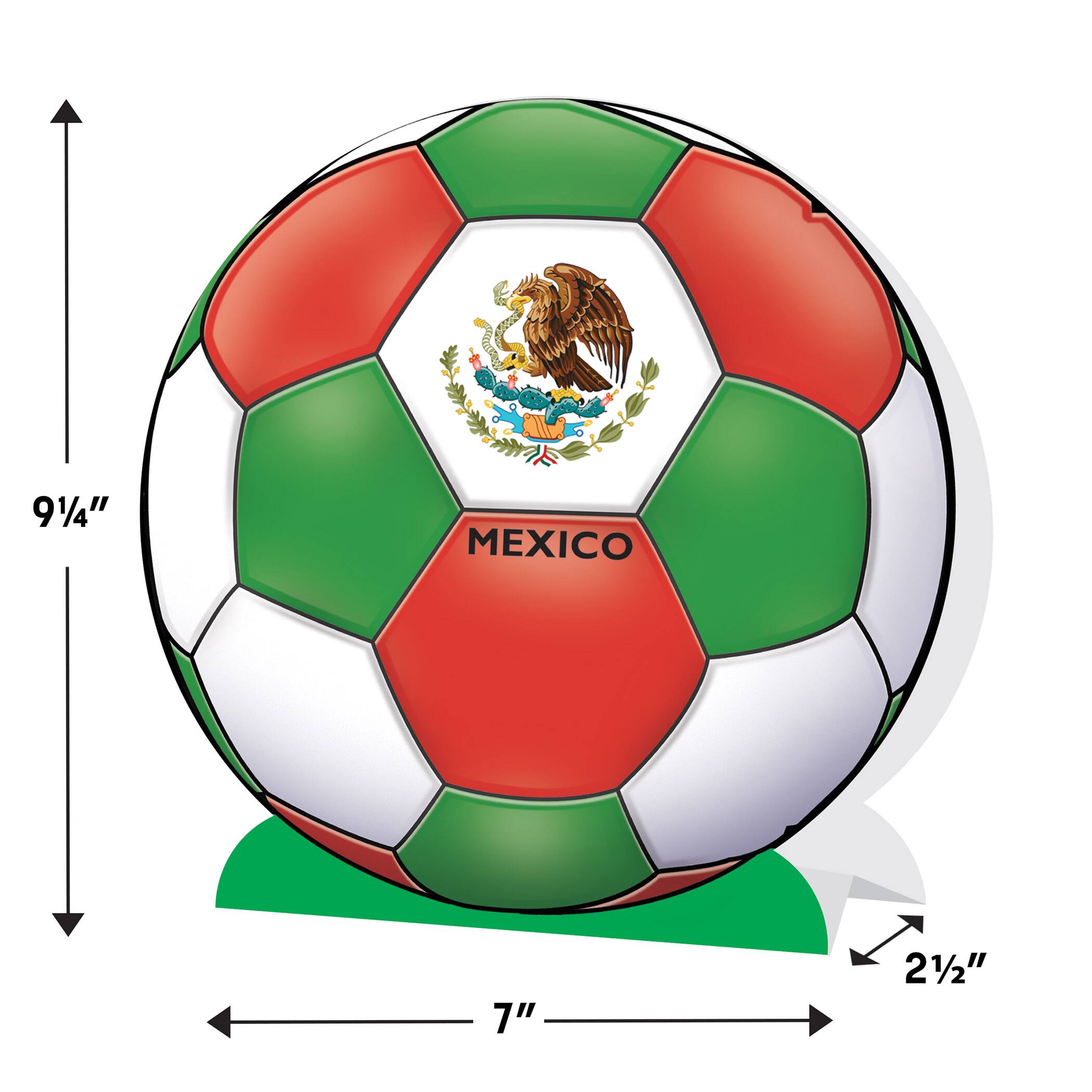 9.25" Mexico 3D Soccer Ball Centerpieces, 2ct.