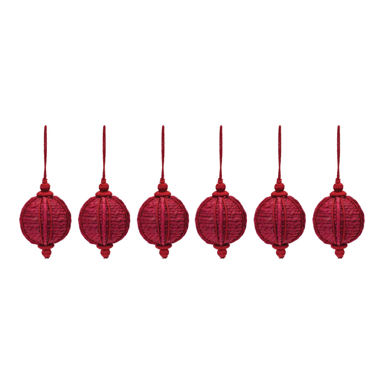 6ct. 5.5" Red Jute Onion Ornament