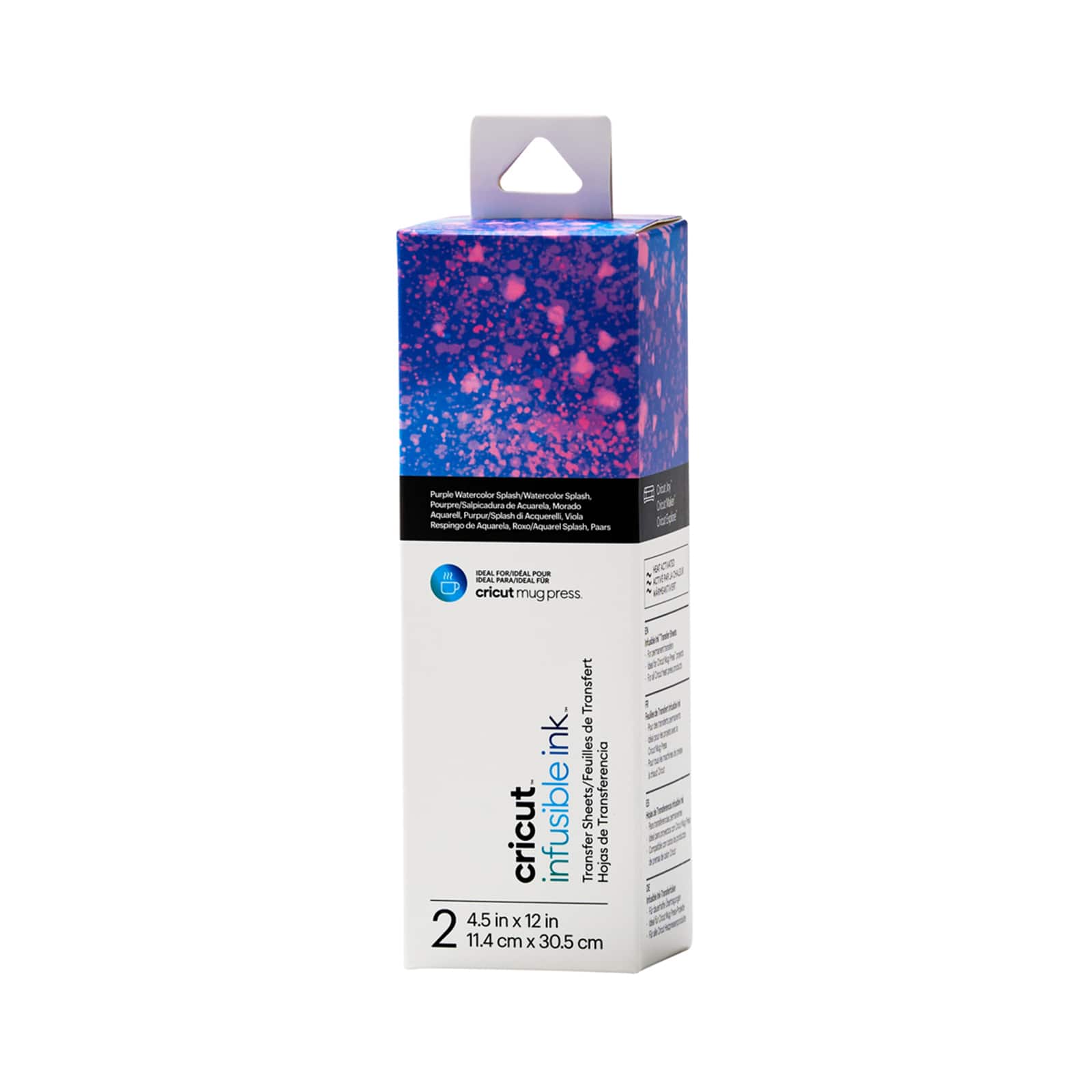 6 Packs: 2 ct. (12 total) Cricut® Infusible Ink™ 4.5" Transfer Sheets, Purple Watercolor Splash
