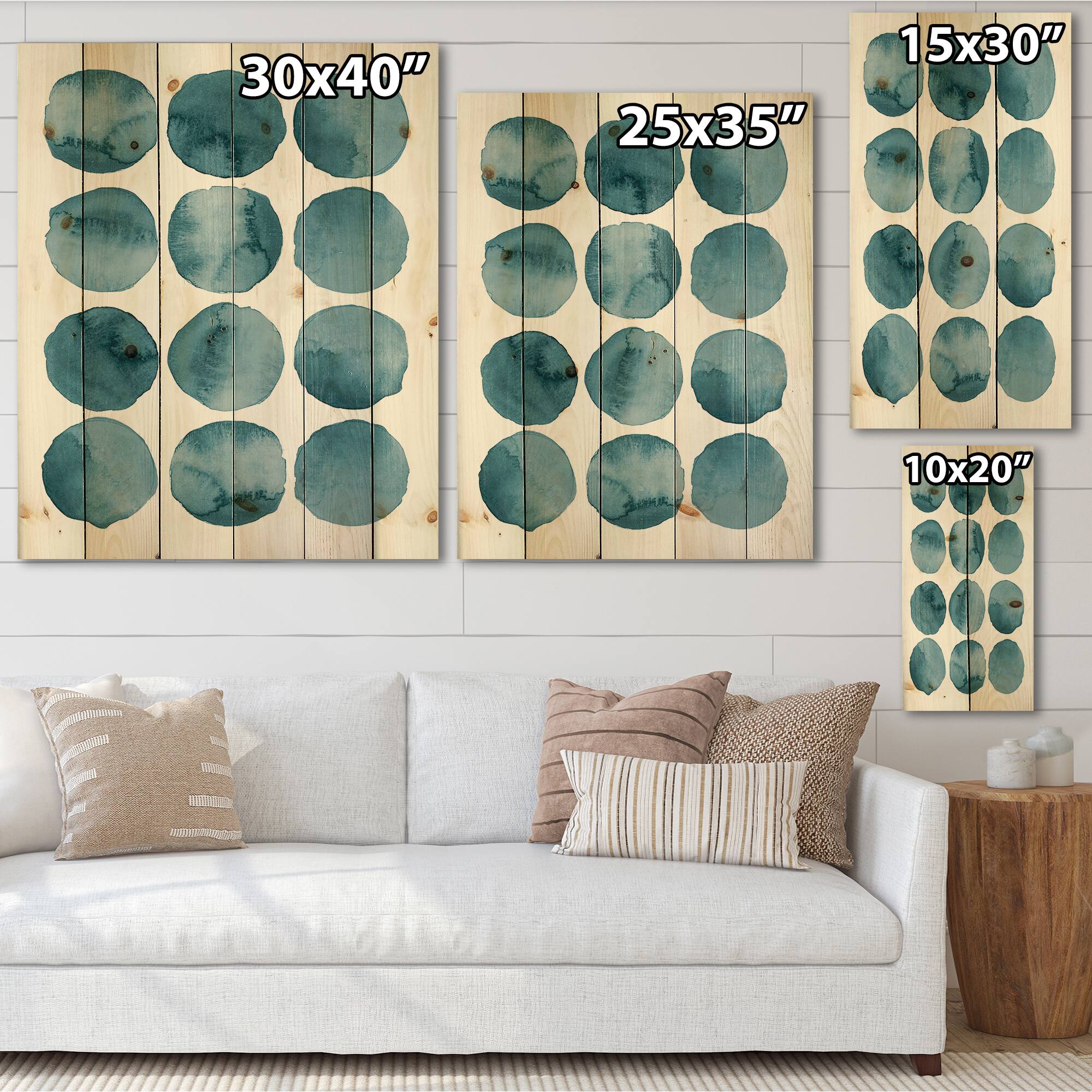 Designart - Aquamarine Circles Blue Geometric Elements