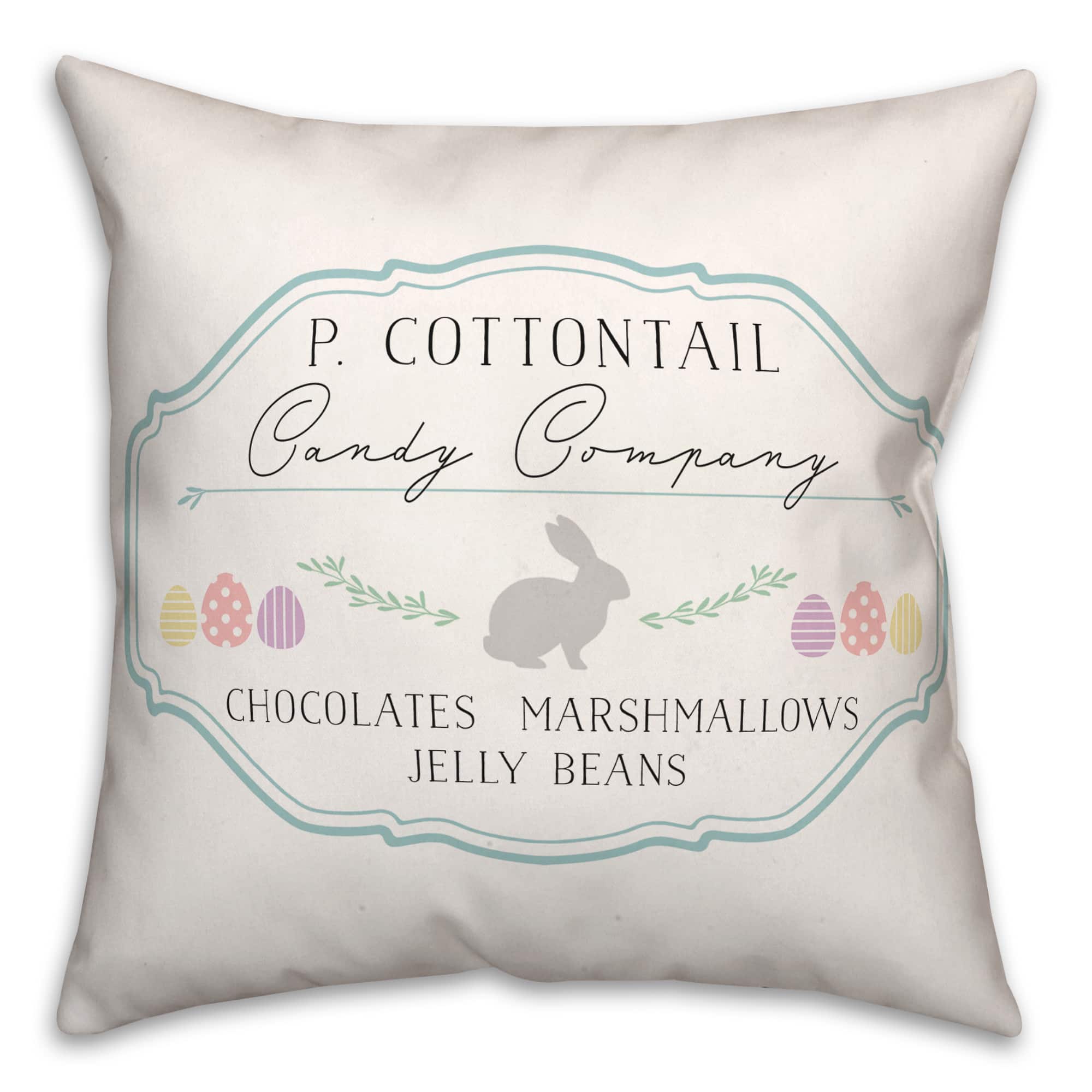 P Cottontail Candy Co 18" x 18" Indoor / Outdoor Pillow