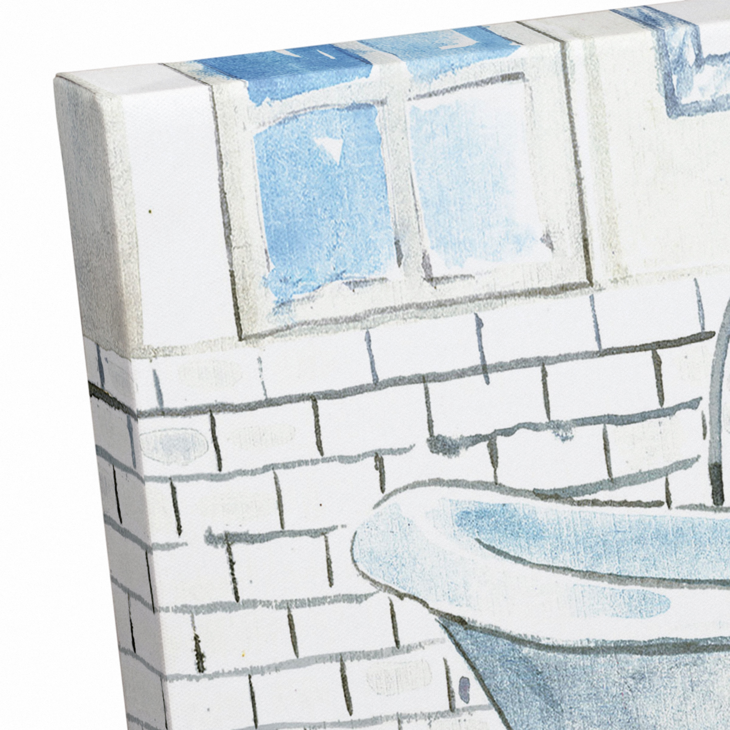 Chic Bathtub 14" x 11" Canvas Wall Art