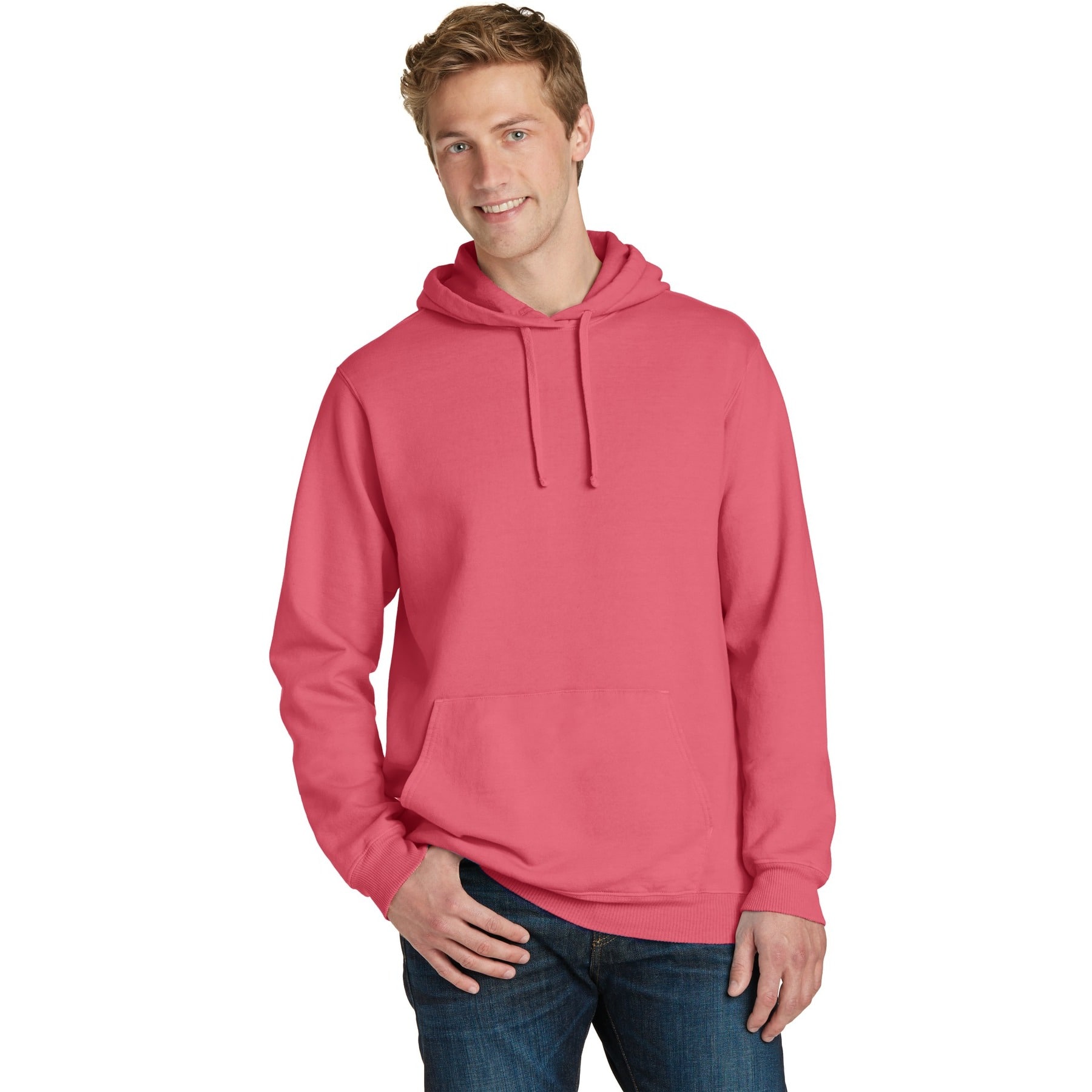 Port & Company® Beach Wash Garment-Dyed Pullover Hooded Adult Sweatshirt